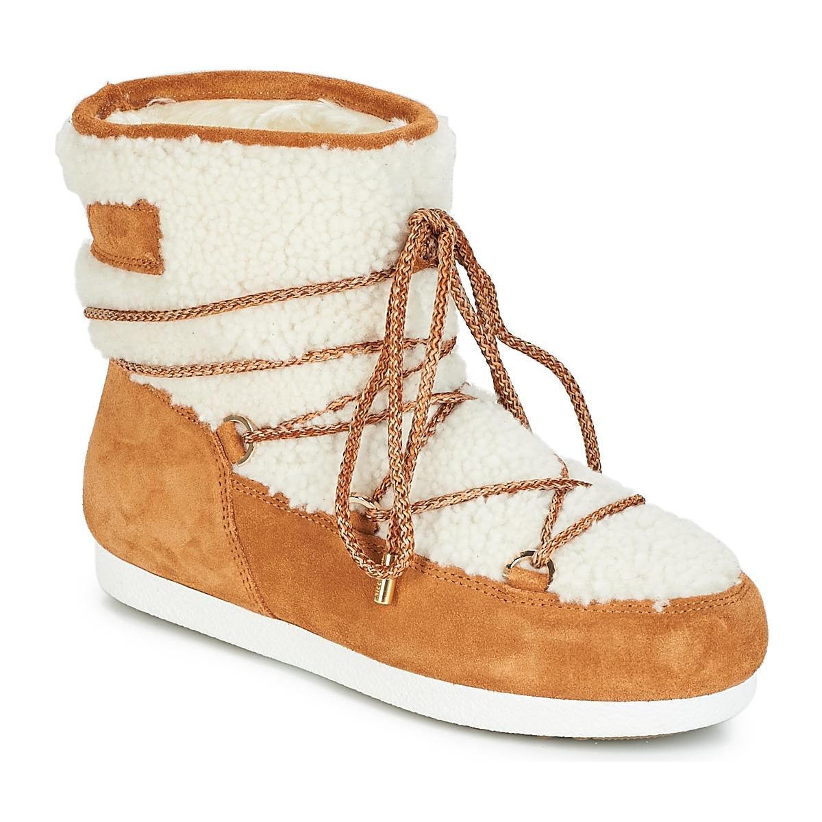 Moon Boot Low Shearling Boots in Tan/Brown (Brown) - Save 32% - Lyst
