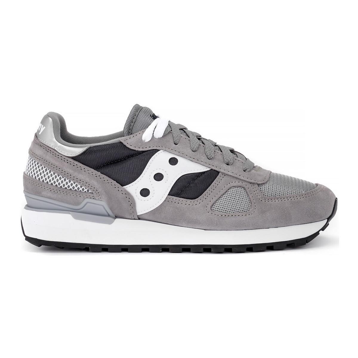 Saucony Shadow Grey And Silver Suede And Fabric Sneaker Men's Shoes ...