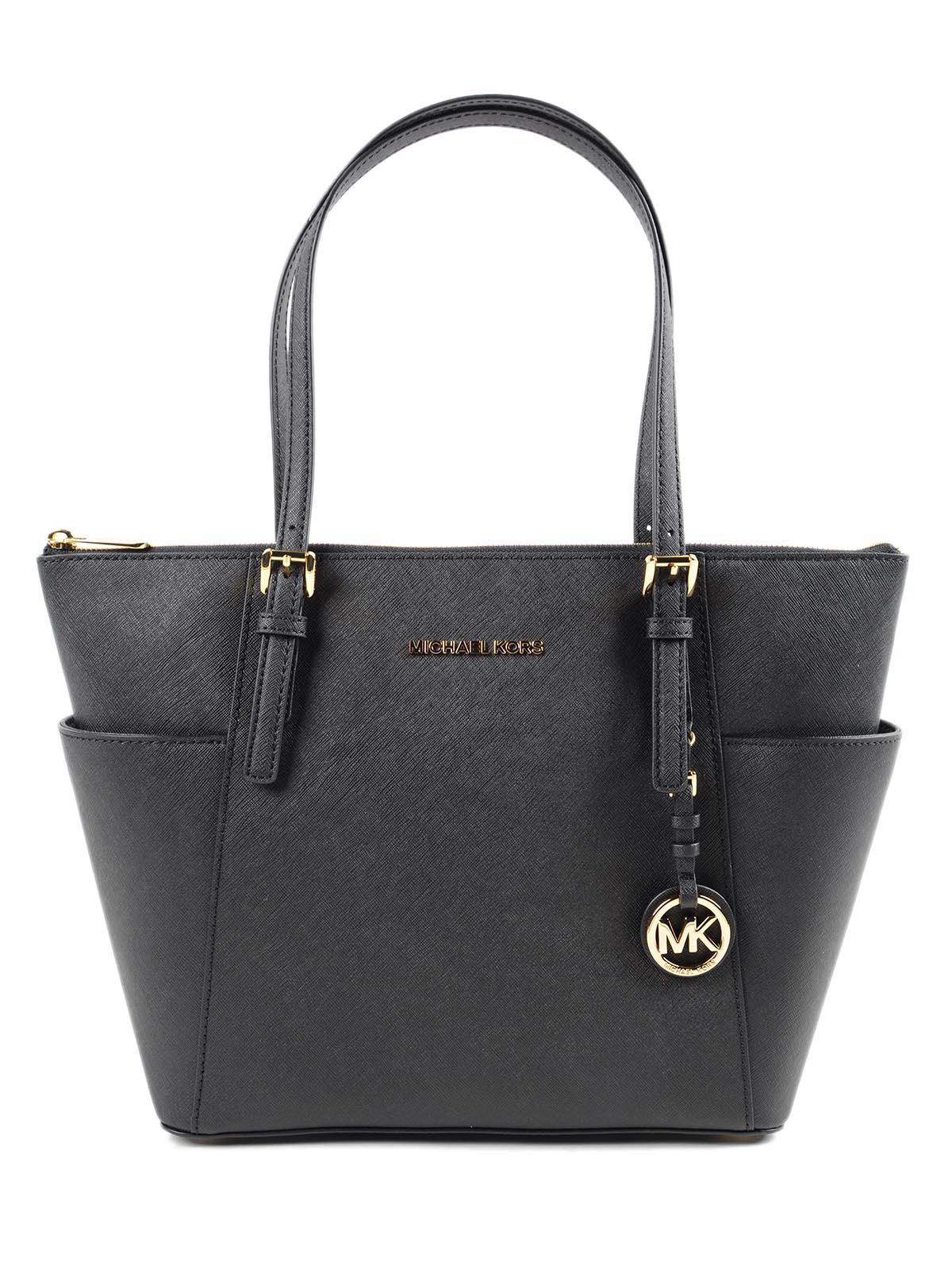 Michael Kors Jet Set Item Ew Tz Tote in Black Lyst