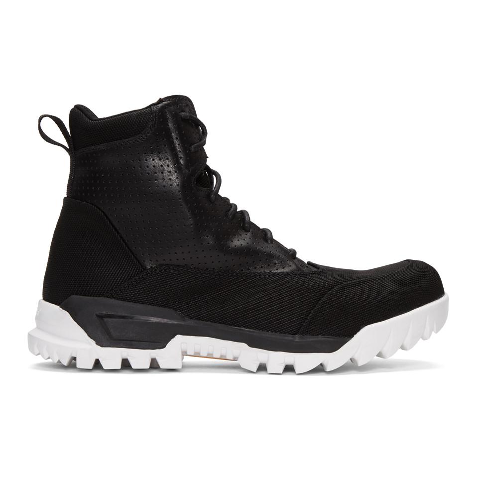 Lyst - Stone Island Black Lace-up Boots in Black for Men