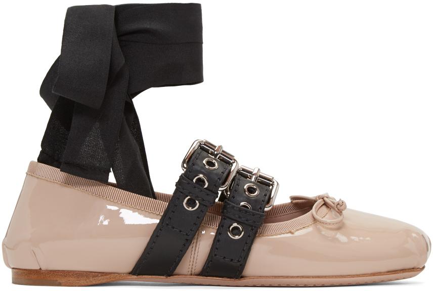miu miu buckle ballet flats
