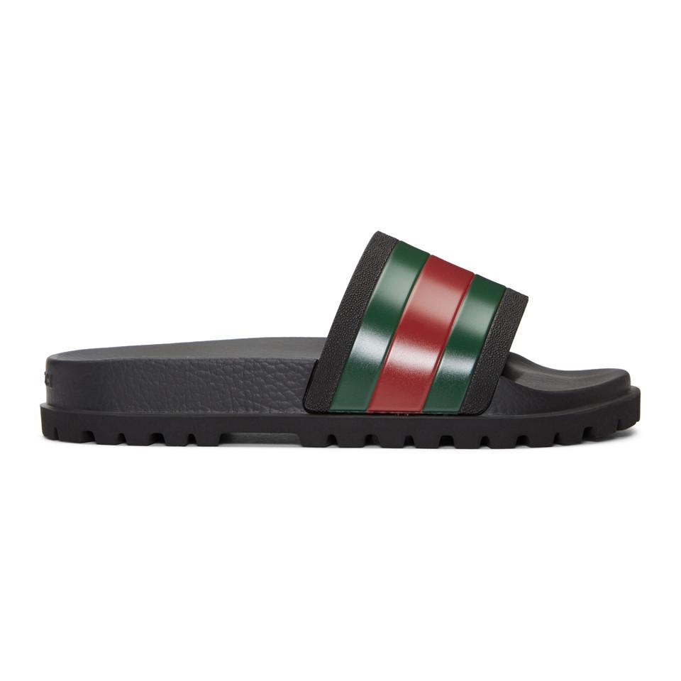 Lyst - Gucci Black Pursuit Treck Slides in Black for Men