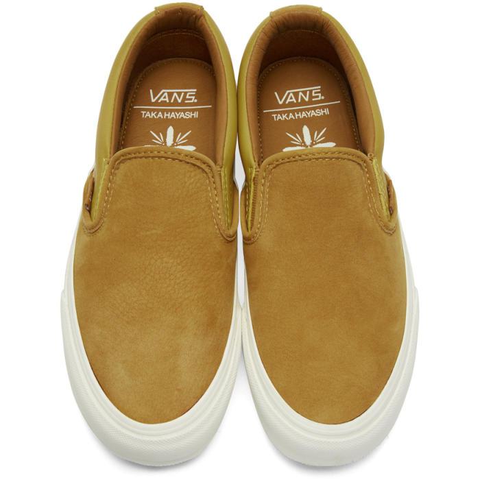 tan leather vans slip ons