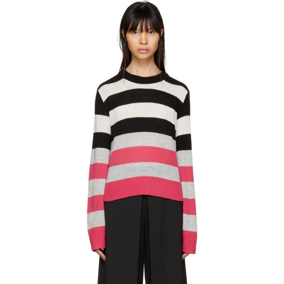 Lyst - Rag & Bone Multicolor Striped Cashmere Annika Sweater in Red ...