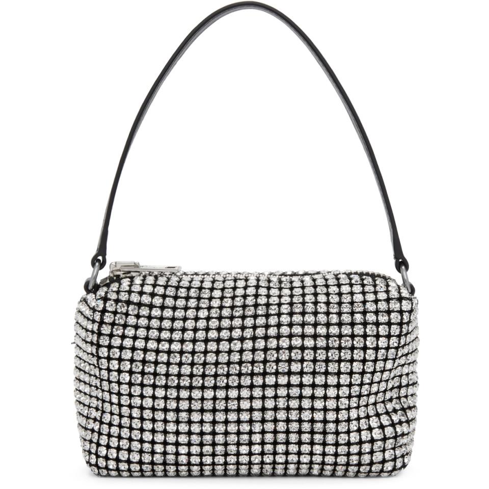 Alexander Wang Black Rhinestone Chainmesh Medium Bag in White - Lyst