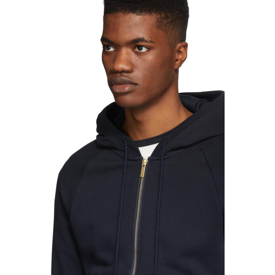 Thom Browne Navy 4-bar Classic Hoodie in Blue for Men - Lyst