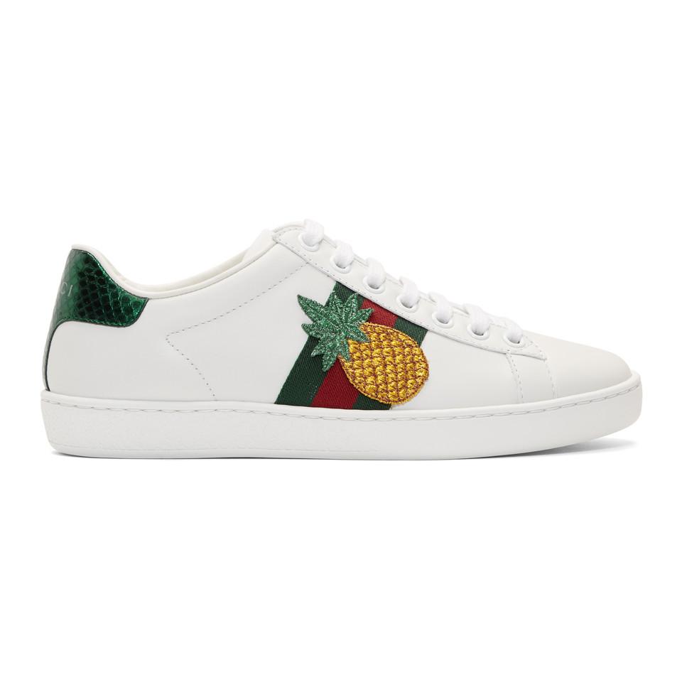 Gucci Pineapple & Ladybug Ace Sneakers in White Lyst
