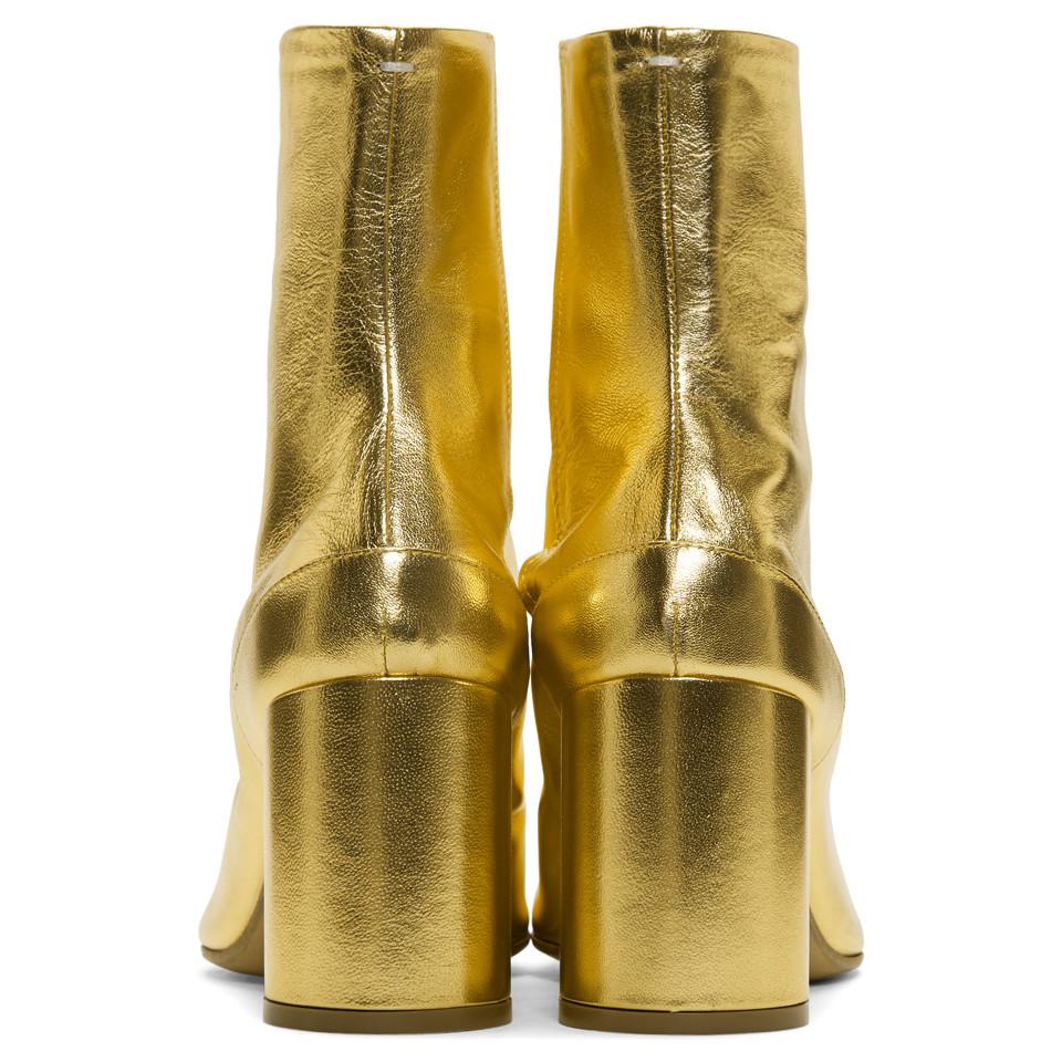Maison Margiela Gold Tabi Boots in Metallic - Lyst