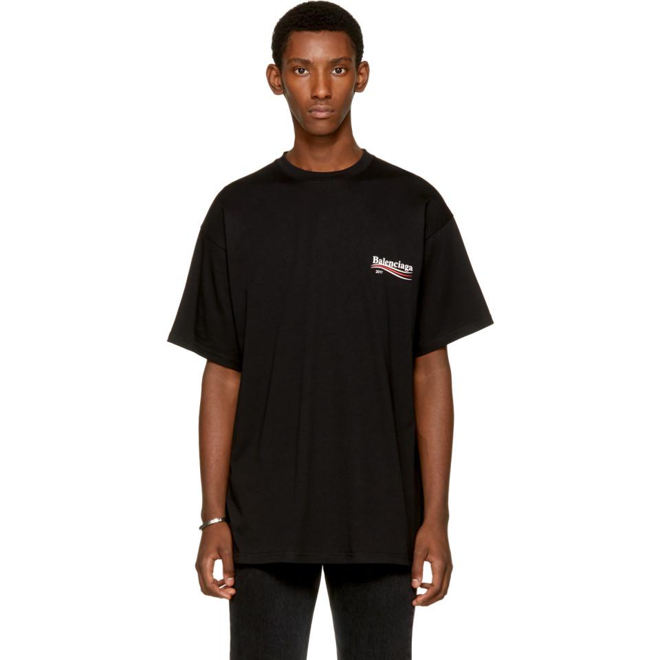  Balenciaga  Black Campaign Logo T  shirt  in Black for Men Lyst