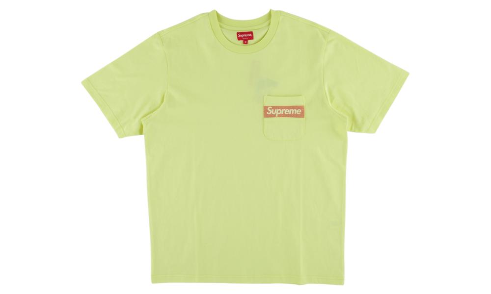 Supreme Mesh Stripe Pocket T-shirt 'ss 19' in Yellow for Men - Lyst