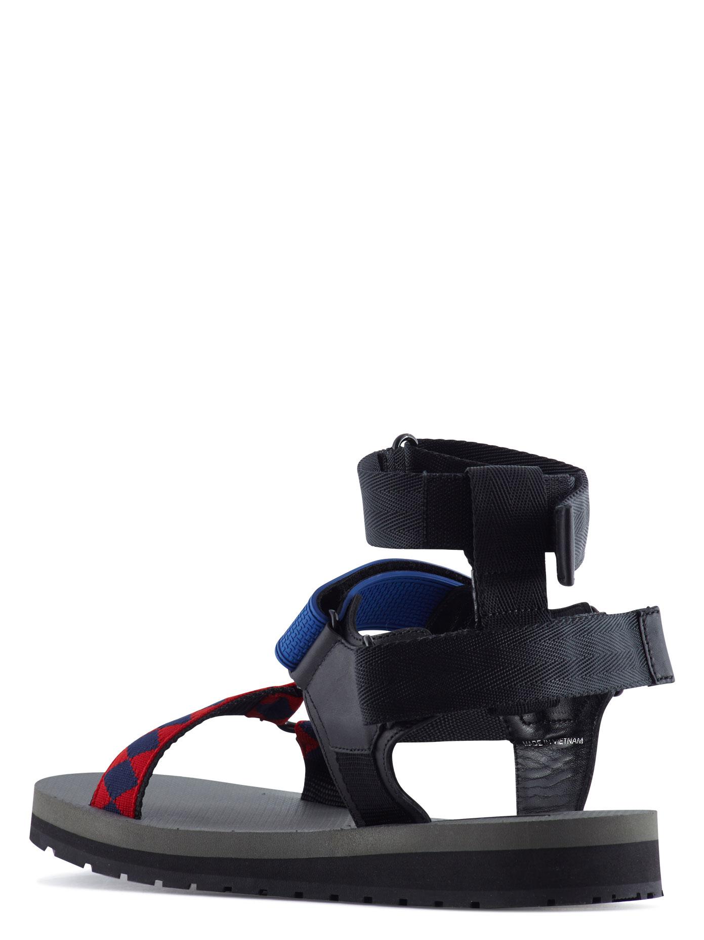 Prada Patterned Nylon And Rubber Sandal in Blue | Lyst