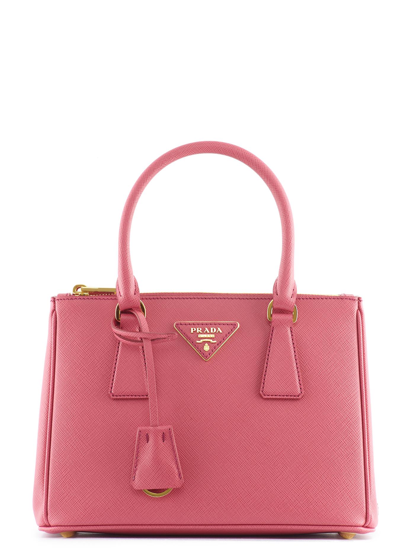 Lyst - Prada Galleria Saffiano Small Leather Shoulder Bag in Pink