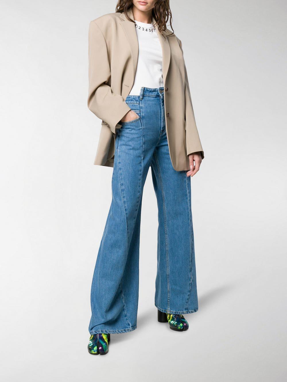 Maison Margiela Panelled Wide Leg Jeans in Blue - Lyst