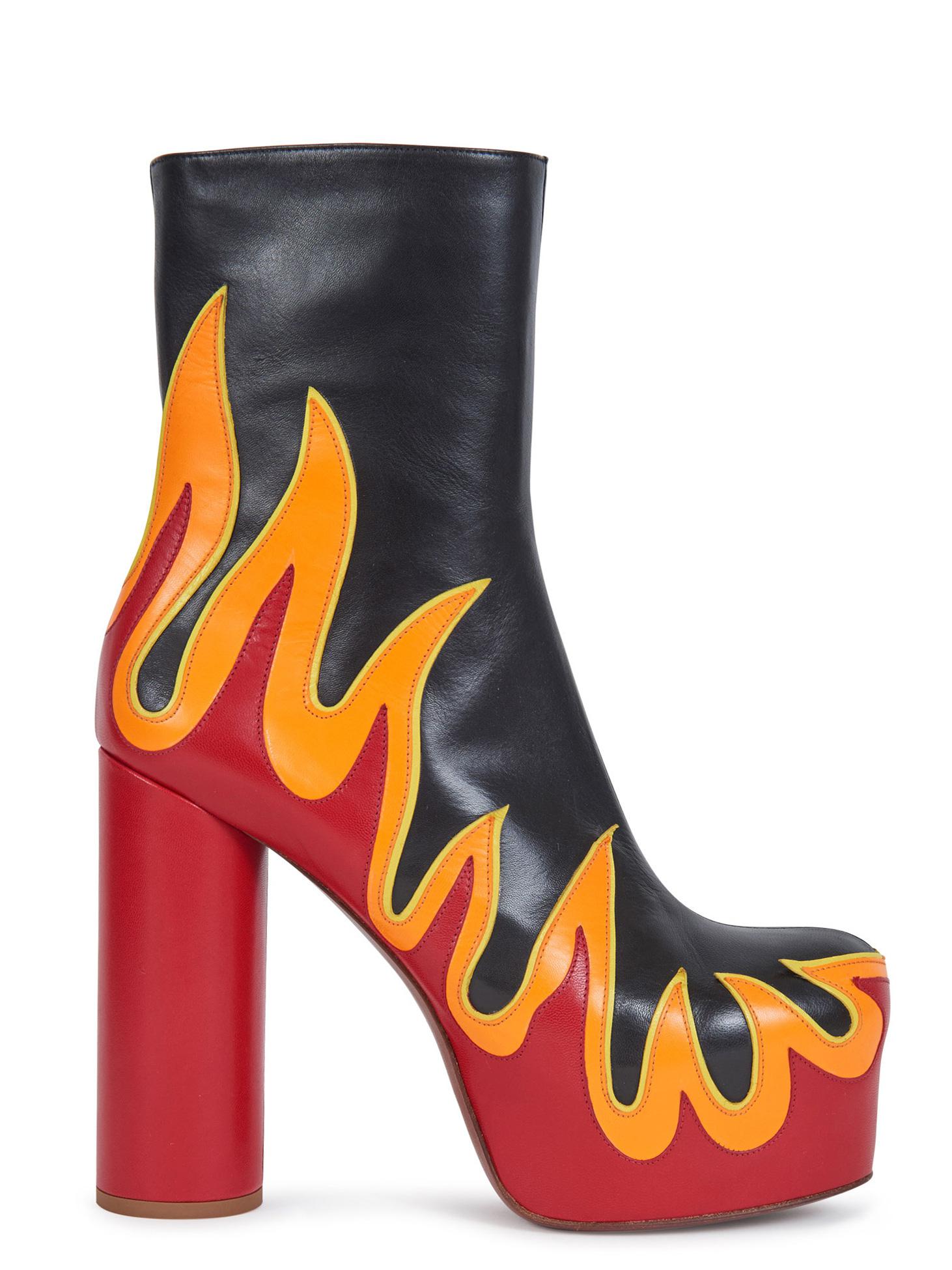 Lyst - Vetements Flame Leather Platform Boots