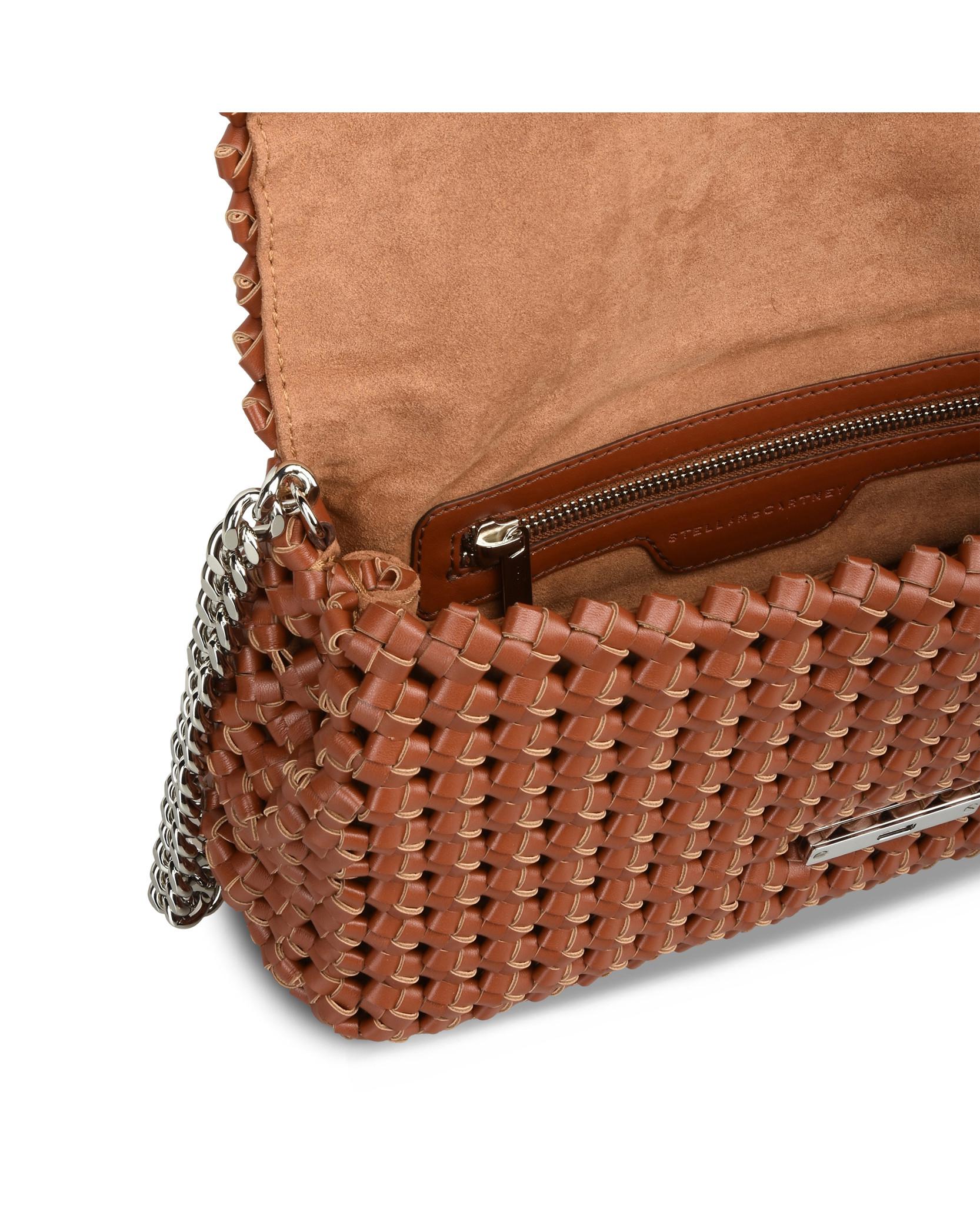 Lyst - Stella McCartney Brandy Becks Small Woven Faux-Leather Shoulder Bag in Brown