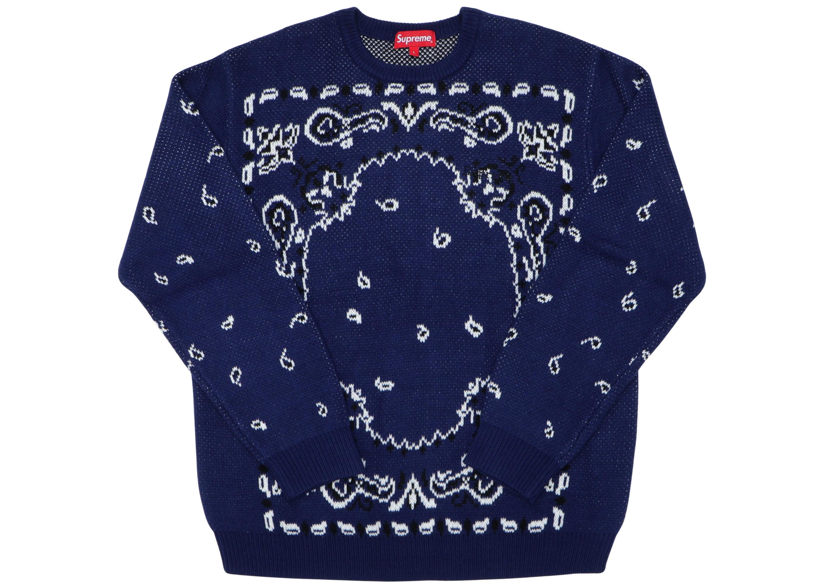 Supreme Bandana Sweater Navy in Blue for Men - Save 32% - Lyst