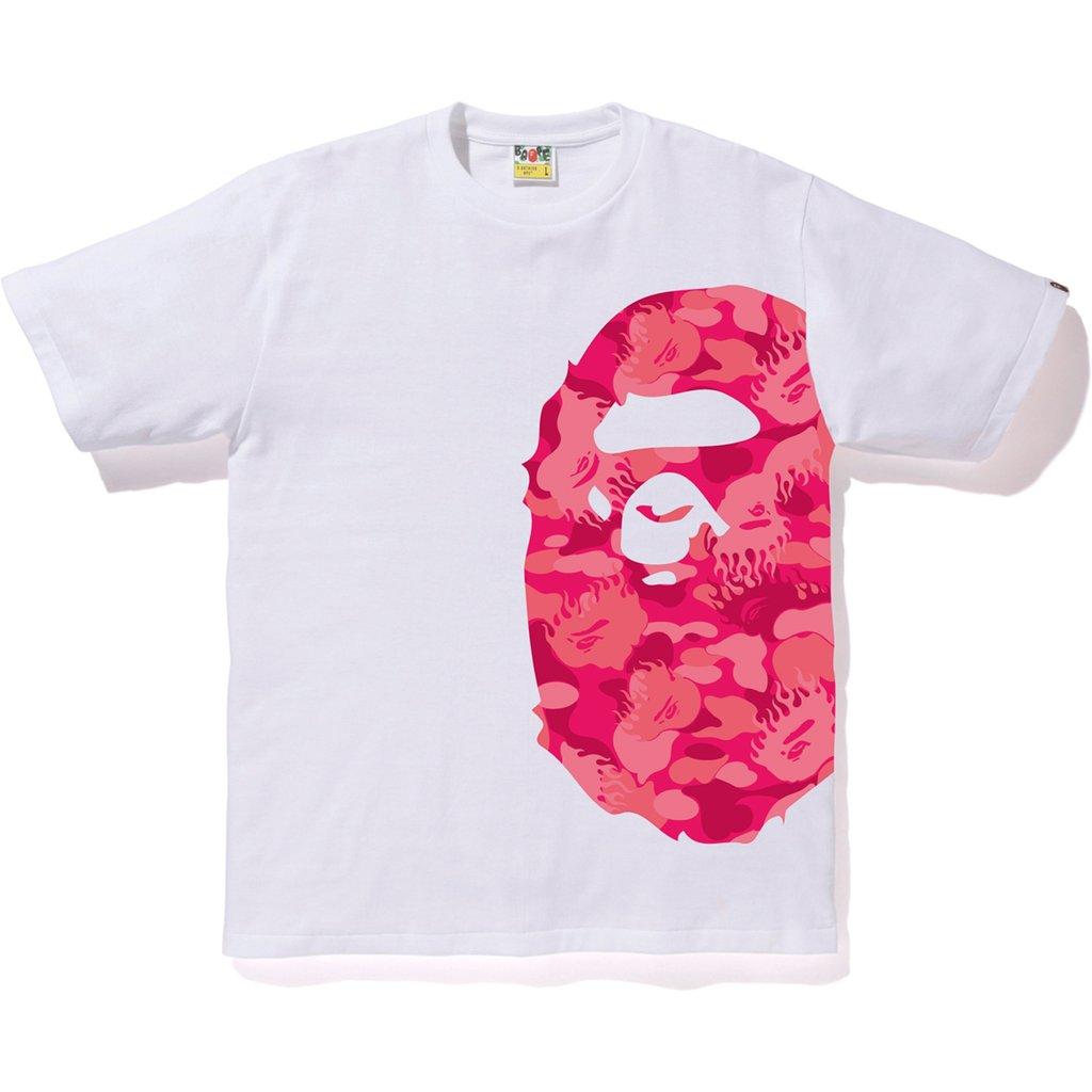 A Bathing Ape Fire Camo Side Big Ape Head Tee White/pink in Pink for