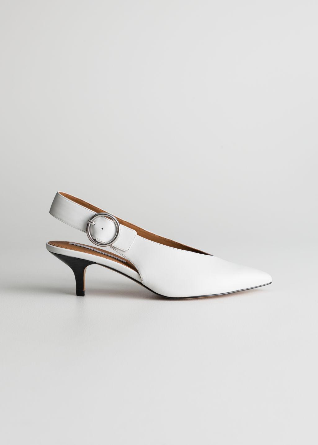 & Other Stories Pointed Slingback Kitten Heels in White - Lyst