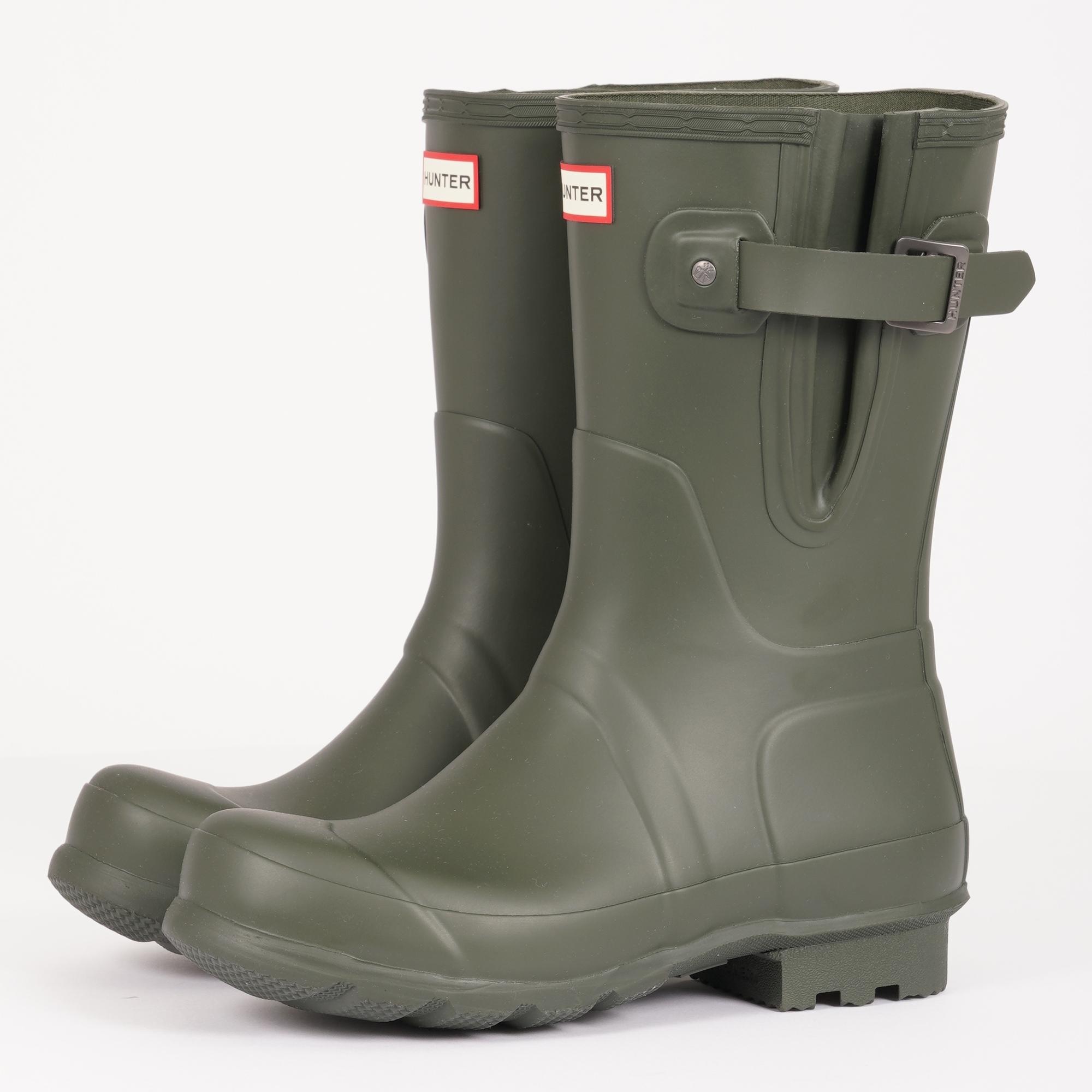 Lyst - HUNTER Side Adjustable Short Wellington Boots - Dark Olive in ...