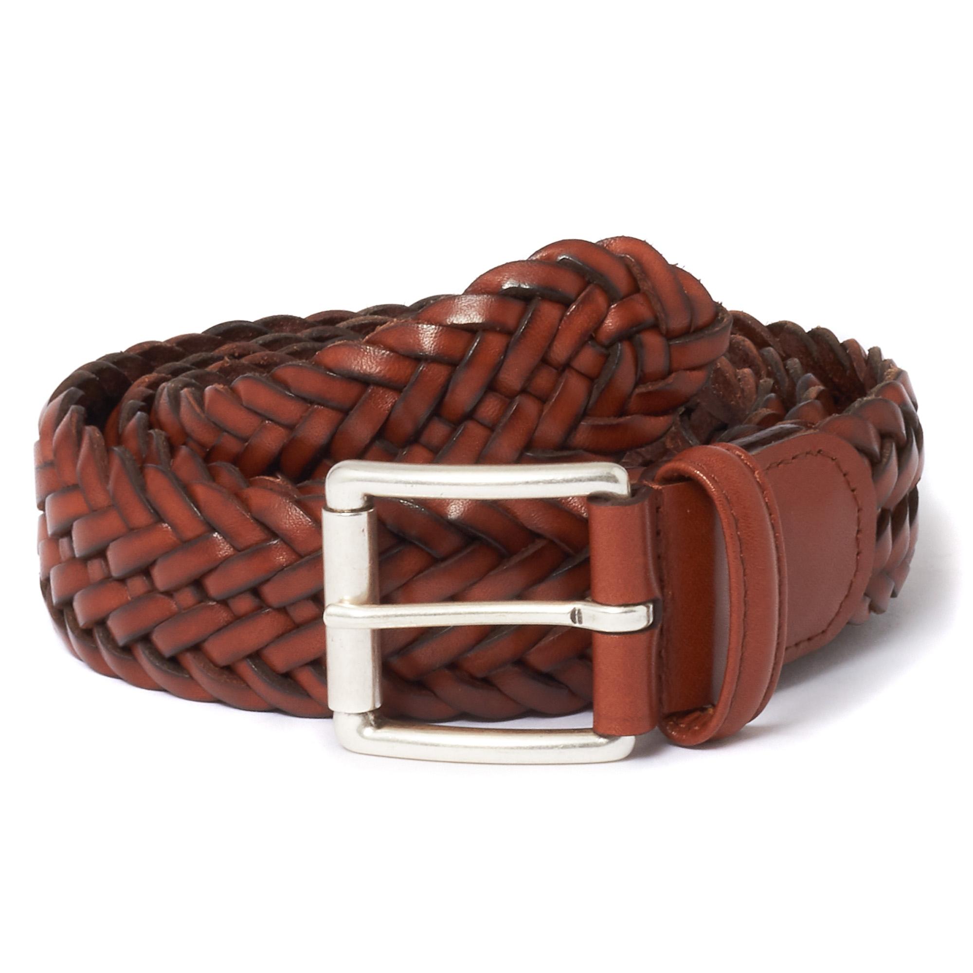Lyst - Andersons Anderson's Brown Braided Leather Belt in Brown