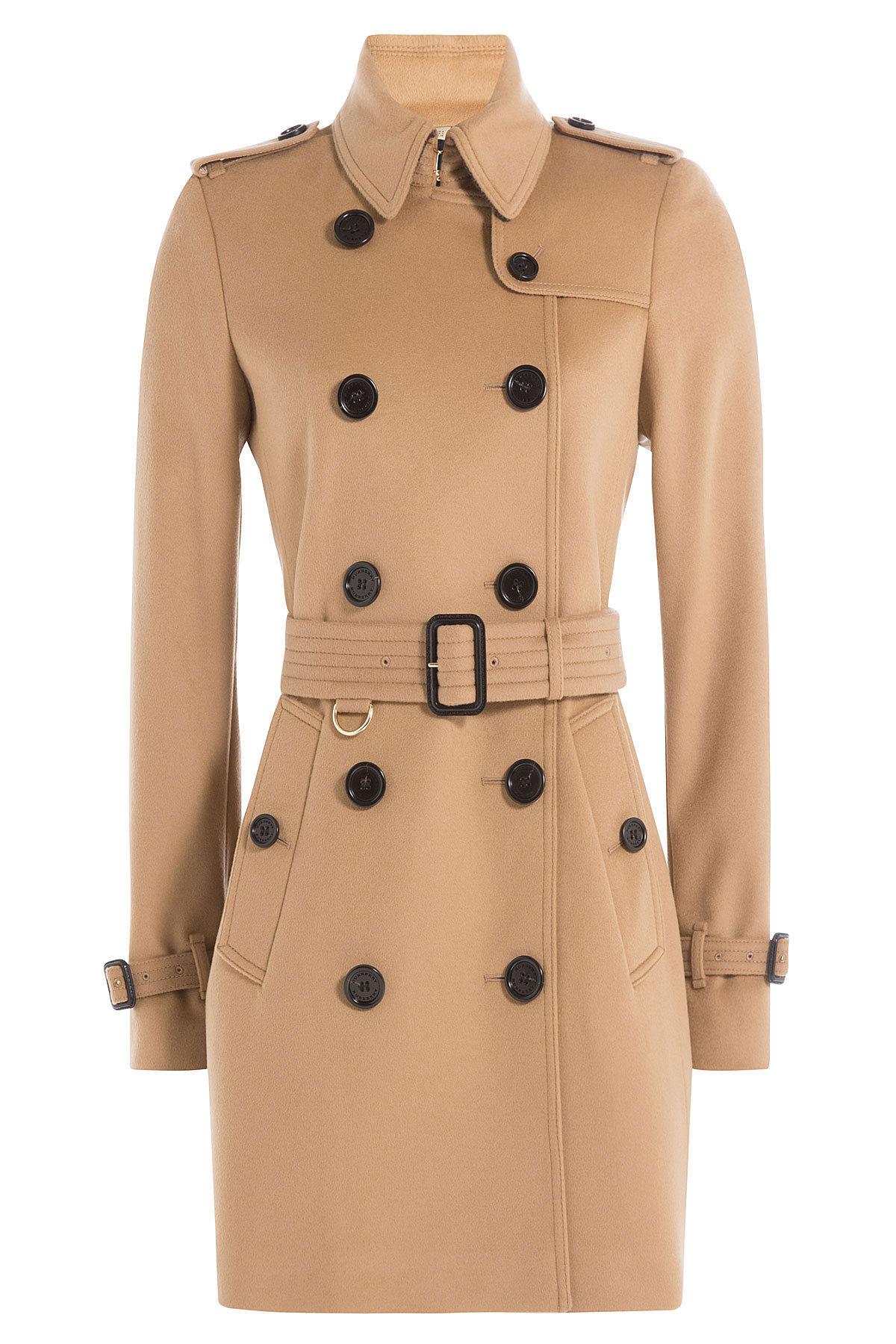 Burberry Kensington Wool Trench Coat With Cashmere In Brown - Lyst