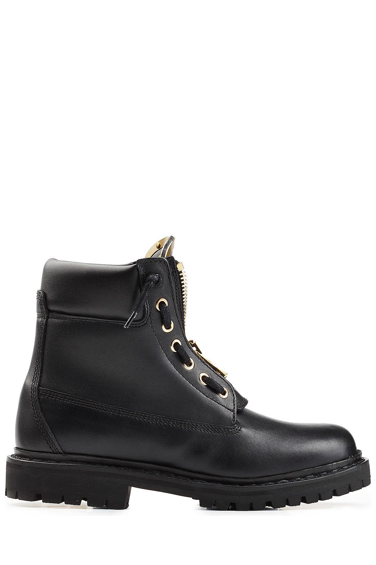 balmain taiga leather boots