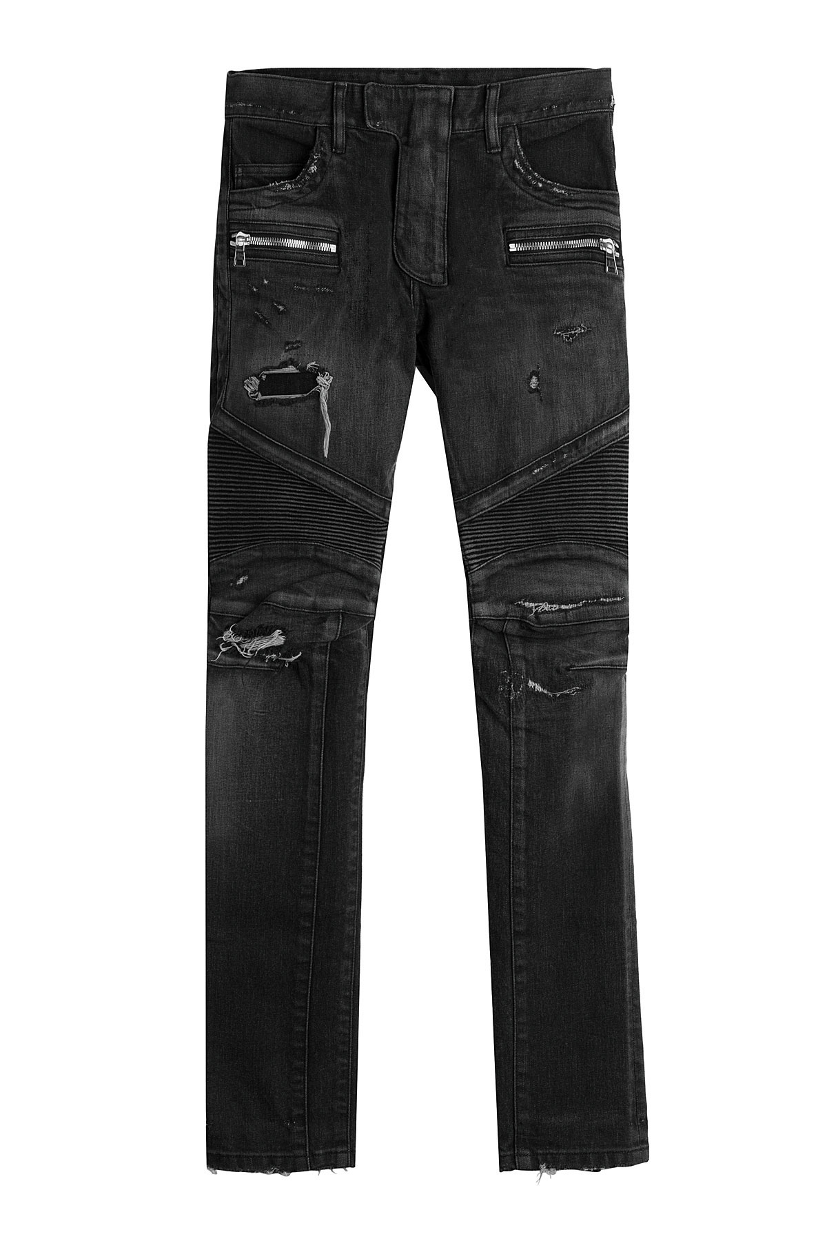 Balmain Distressed Biker Jeans - Black in Black for Men | Lyst