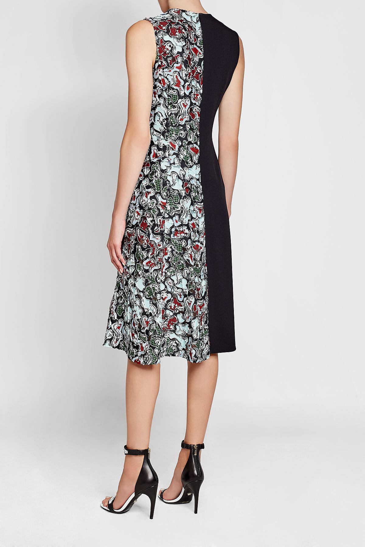 Lyst Versace Embroidered Lace Dress With Silk In Black View Fullscreen