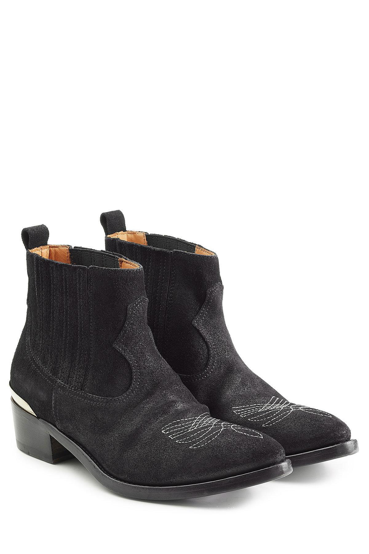Lyst - Golden Goose Deluxe Brand Cowboy Suede Ankle Boots in Black