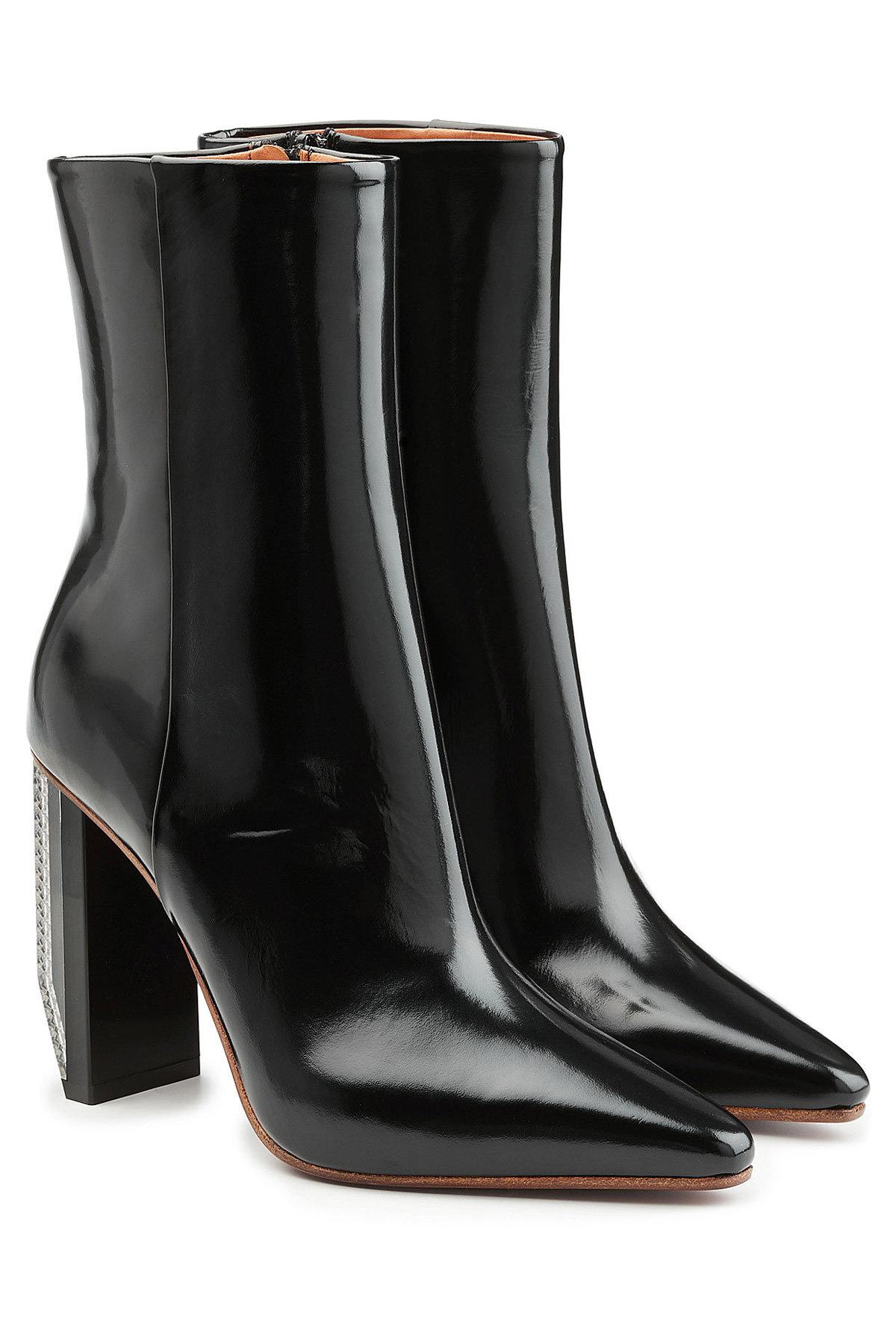 Lyst - Vetements Patent Leather Ankle Boots in Black
