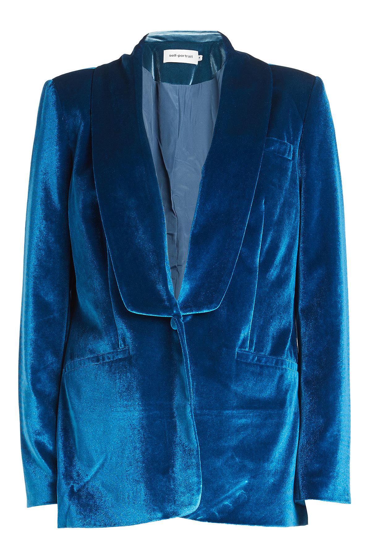 Lyst - Self-Portrait Velvet Blazer in Blue for Men