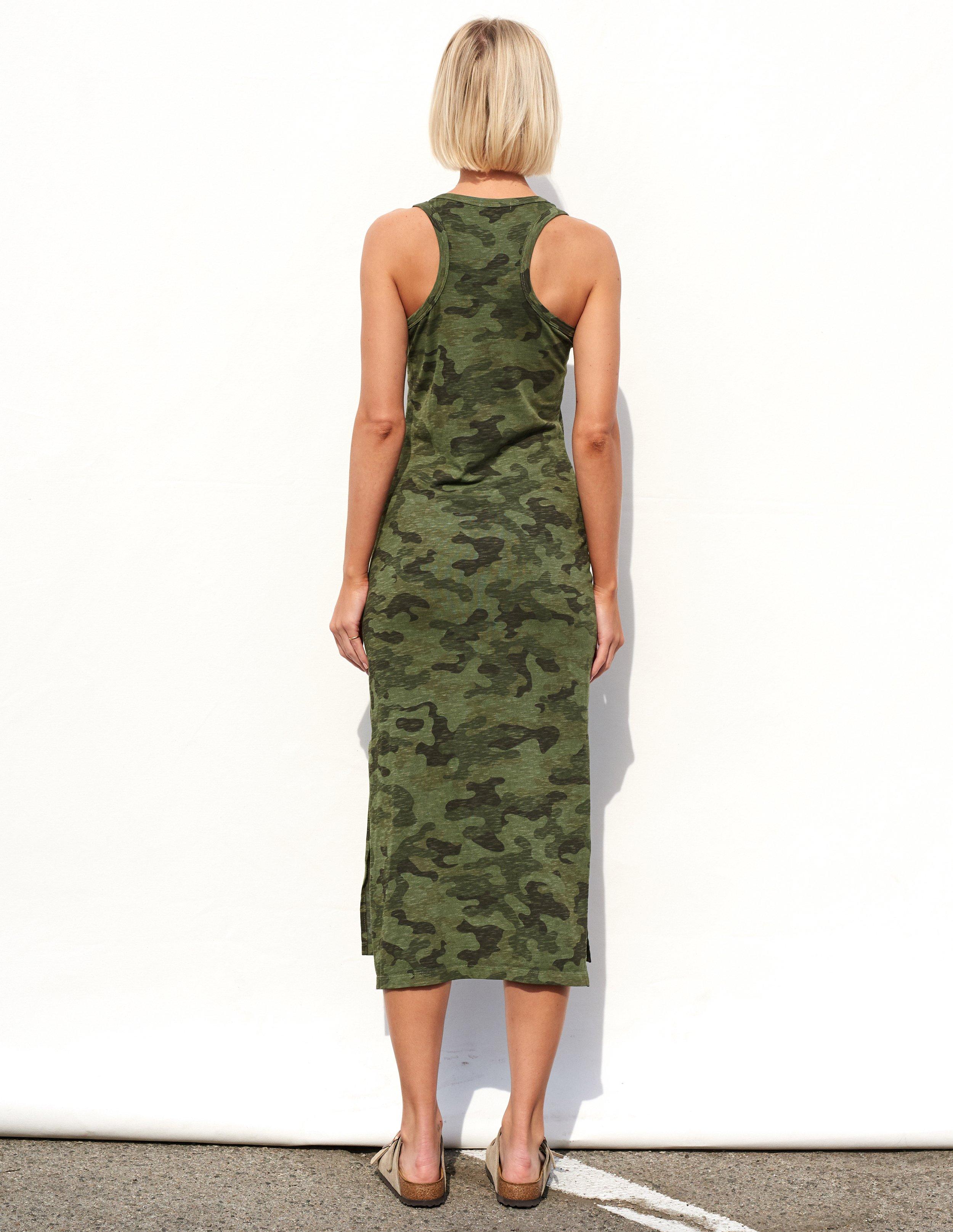 Sundry Camo Racerback Dress in Green - Lyst