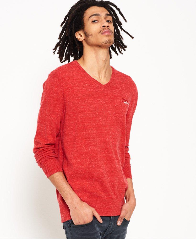 Superdry Mens Orange Label Vee Neck Jumper