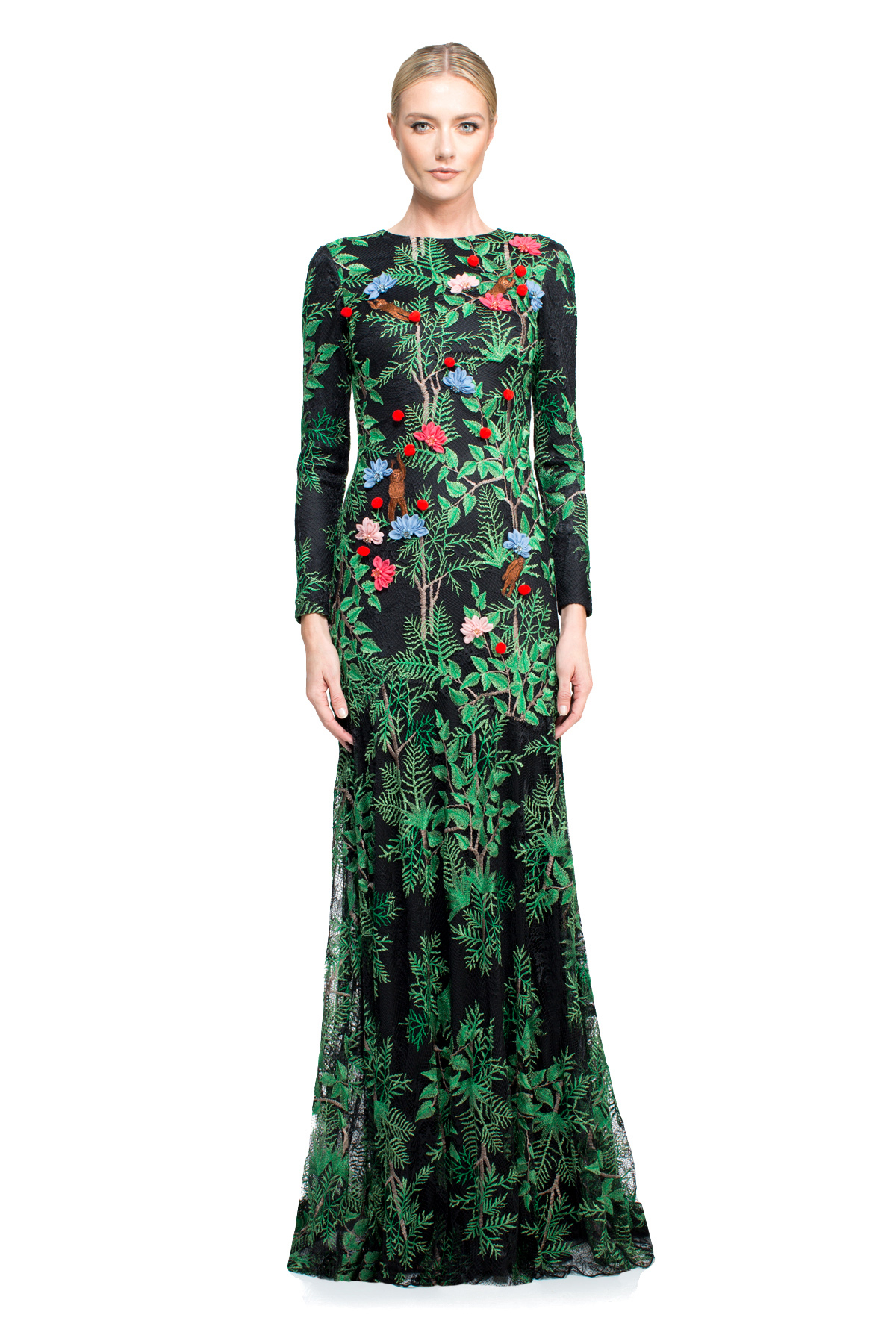 tadashi shoji green gown