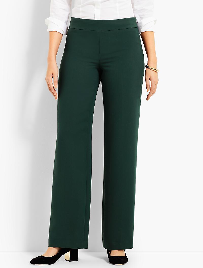 Lyst Talbots Seasonless Crepe Wideleg Pant Curvy Fit in Green