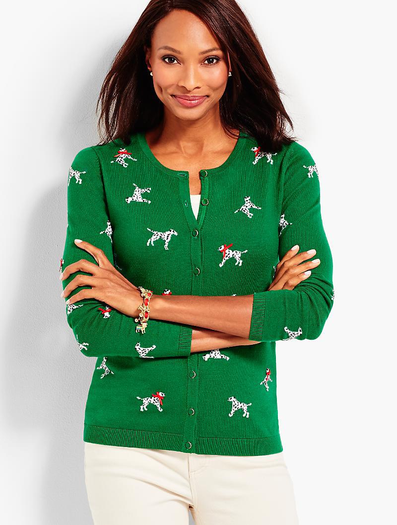 Lyst - Talbots Dalmatians Cardigan Sweater in Green