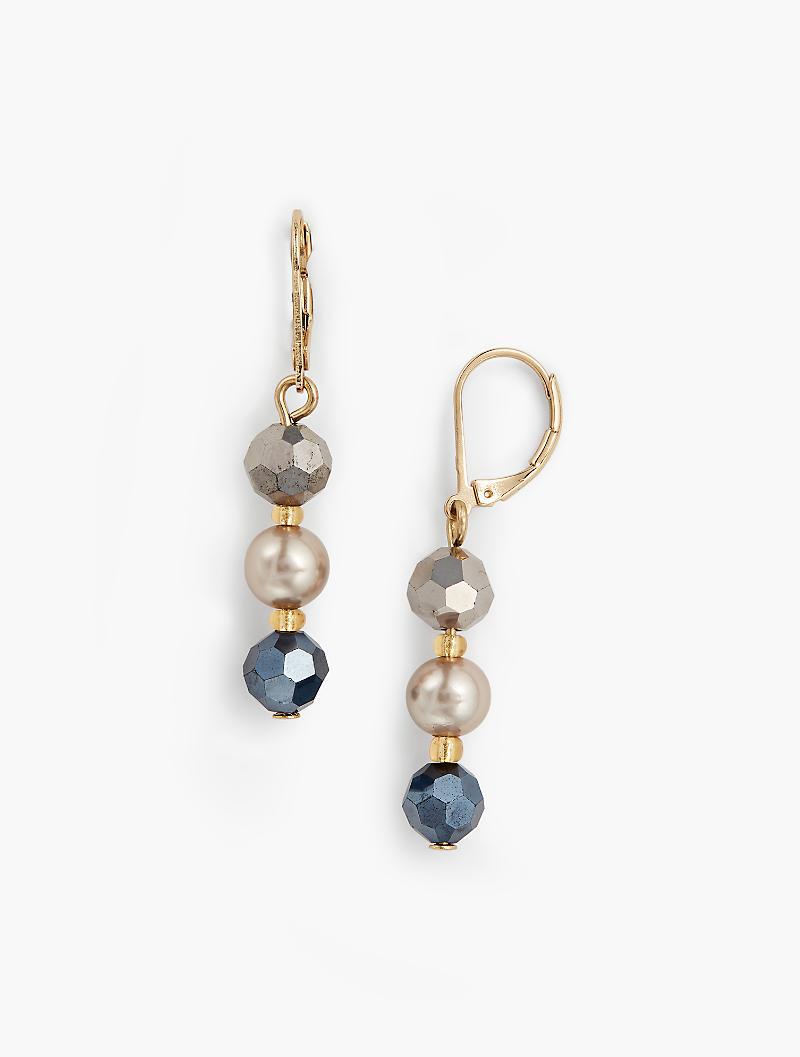 Download Lyst - Talbots Layered Bead Earrings in Metallic