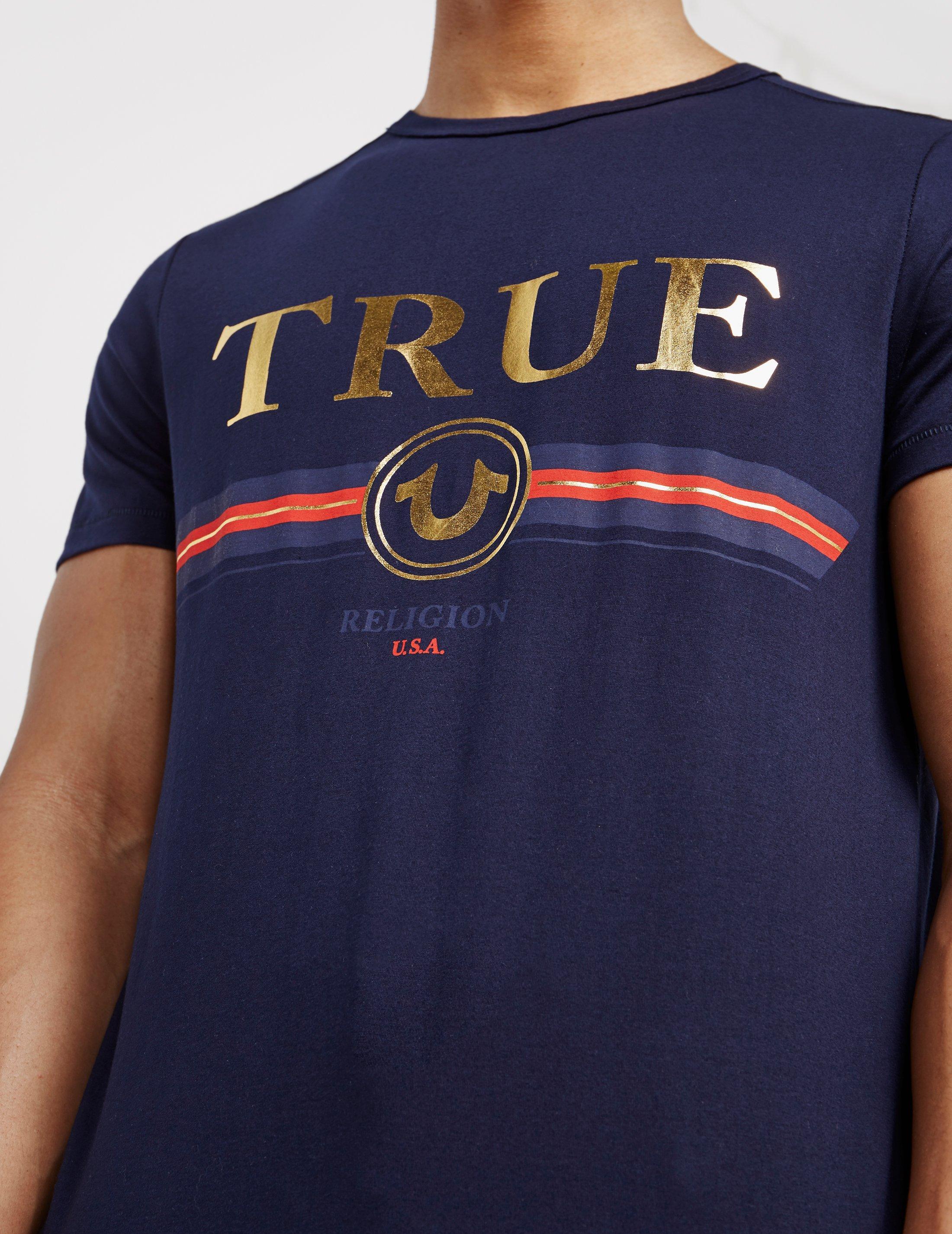 dark blue true religion shirt