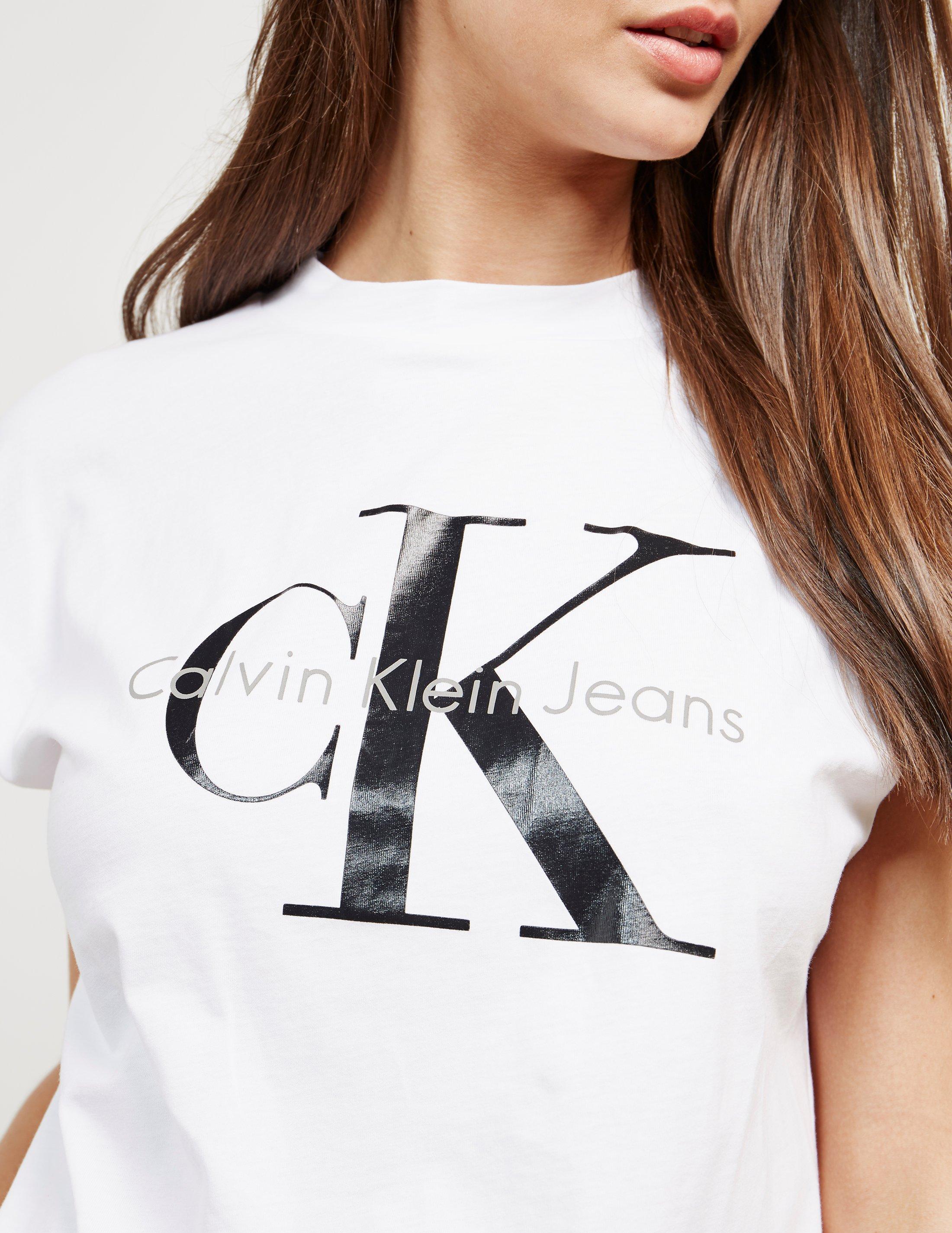 Lyst - Calvin Klein Core Monogram Logo Tee Bright White in White - Save ...