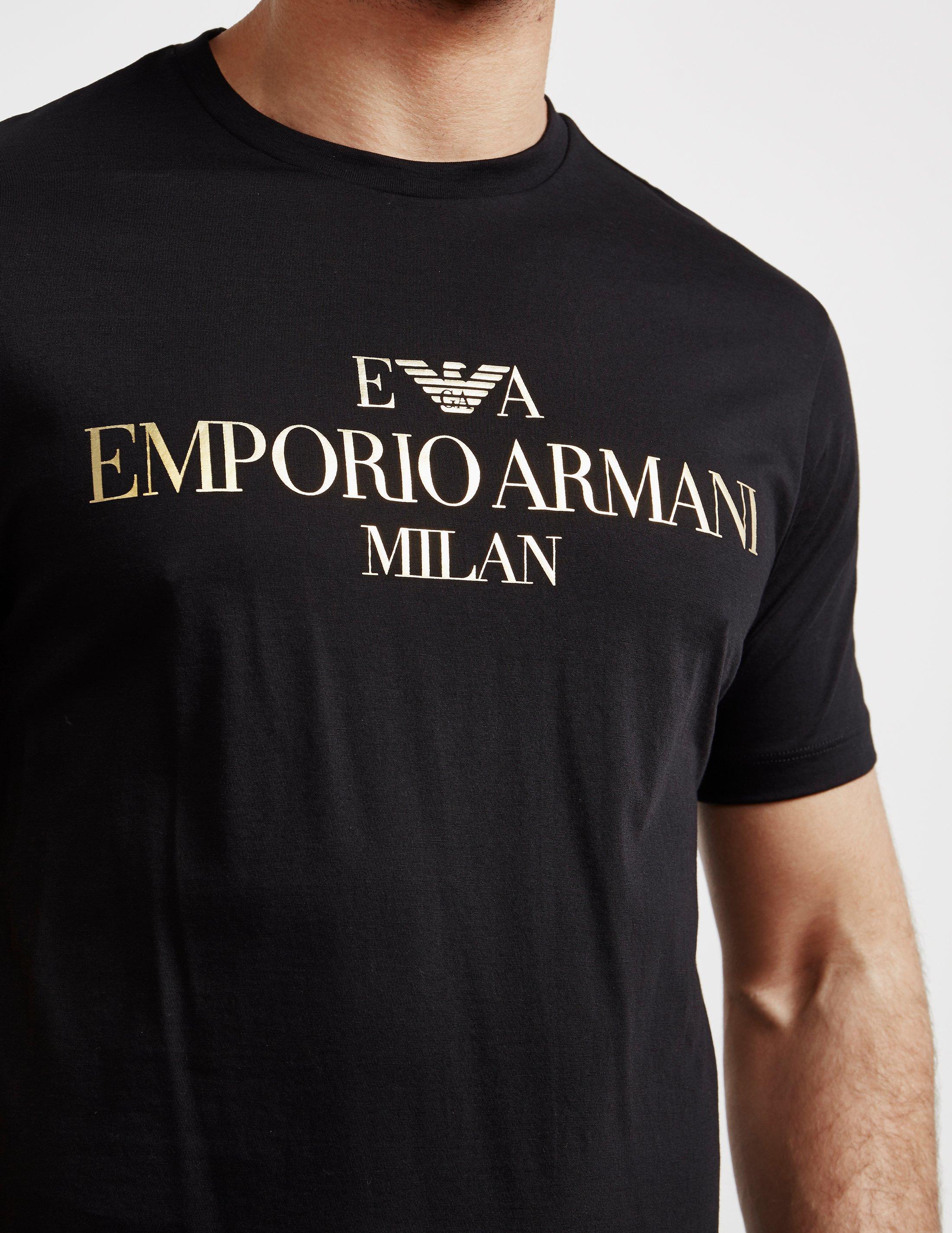 Emporio Armani Cotton Milan Short Sleeve T-shirt Black for Men - Lyst
