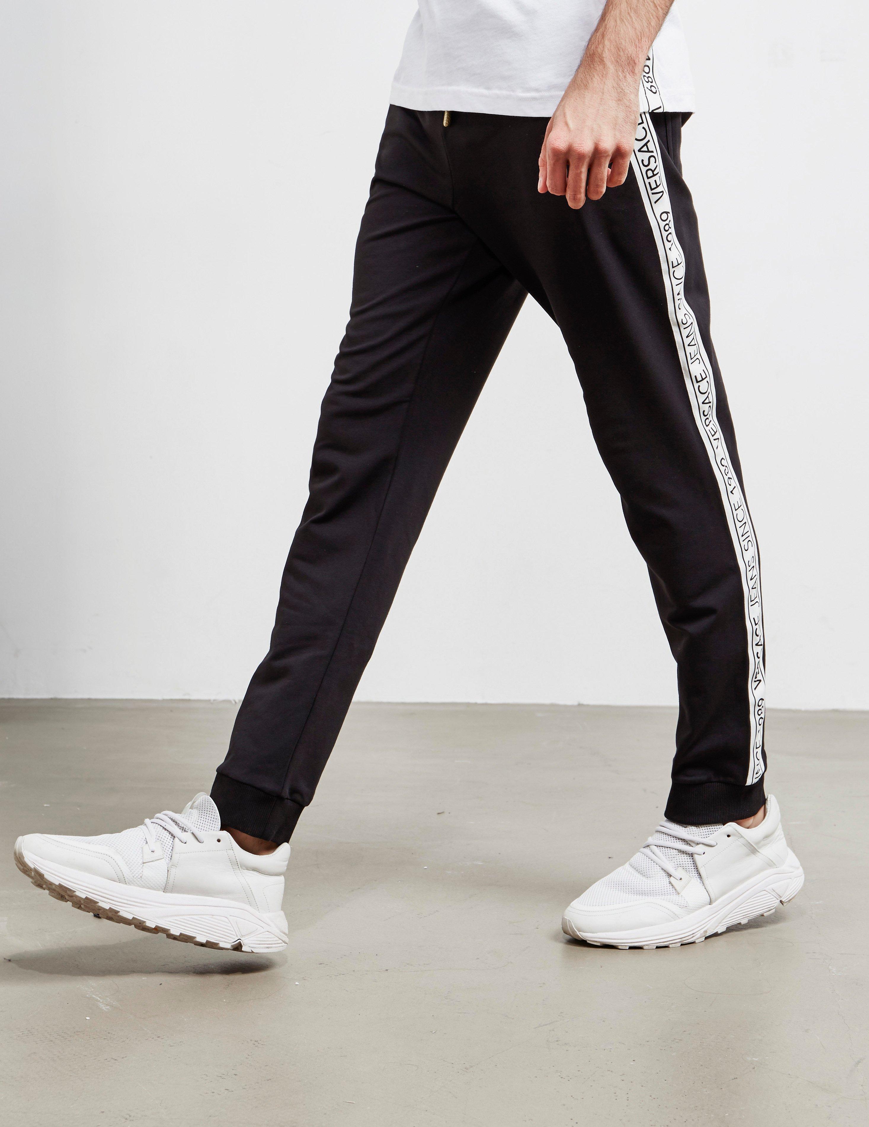 Versace Jeans Tape Cuffed Track Pants Black in Black - Lyst