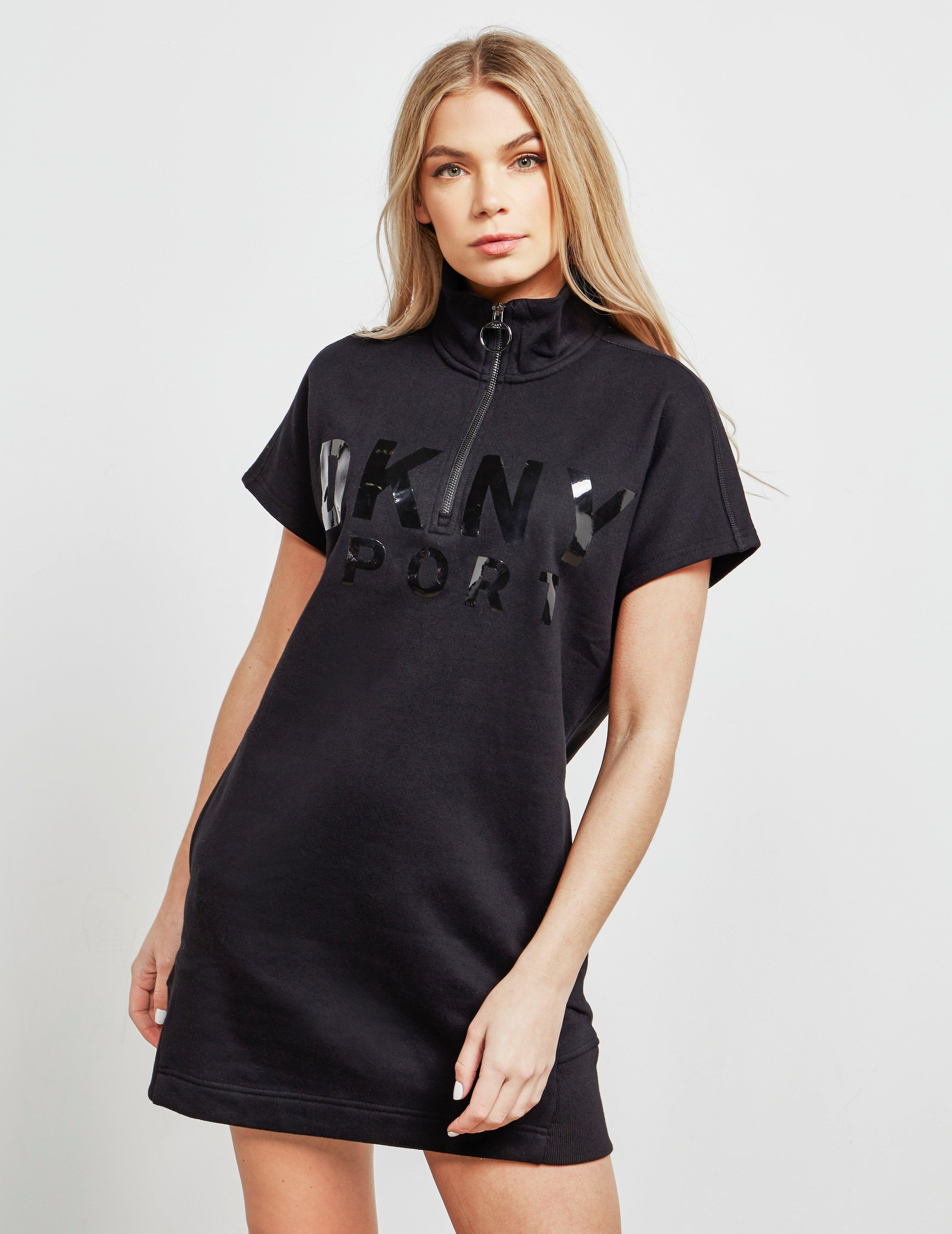 Lyst - DKNY Zip Logo Dress - Online Exclusive Black in Black