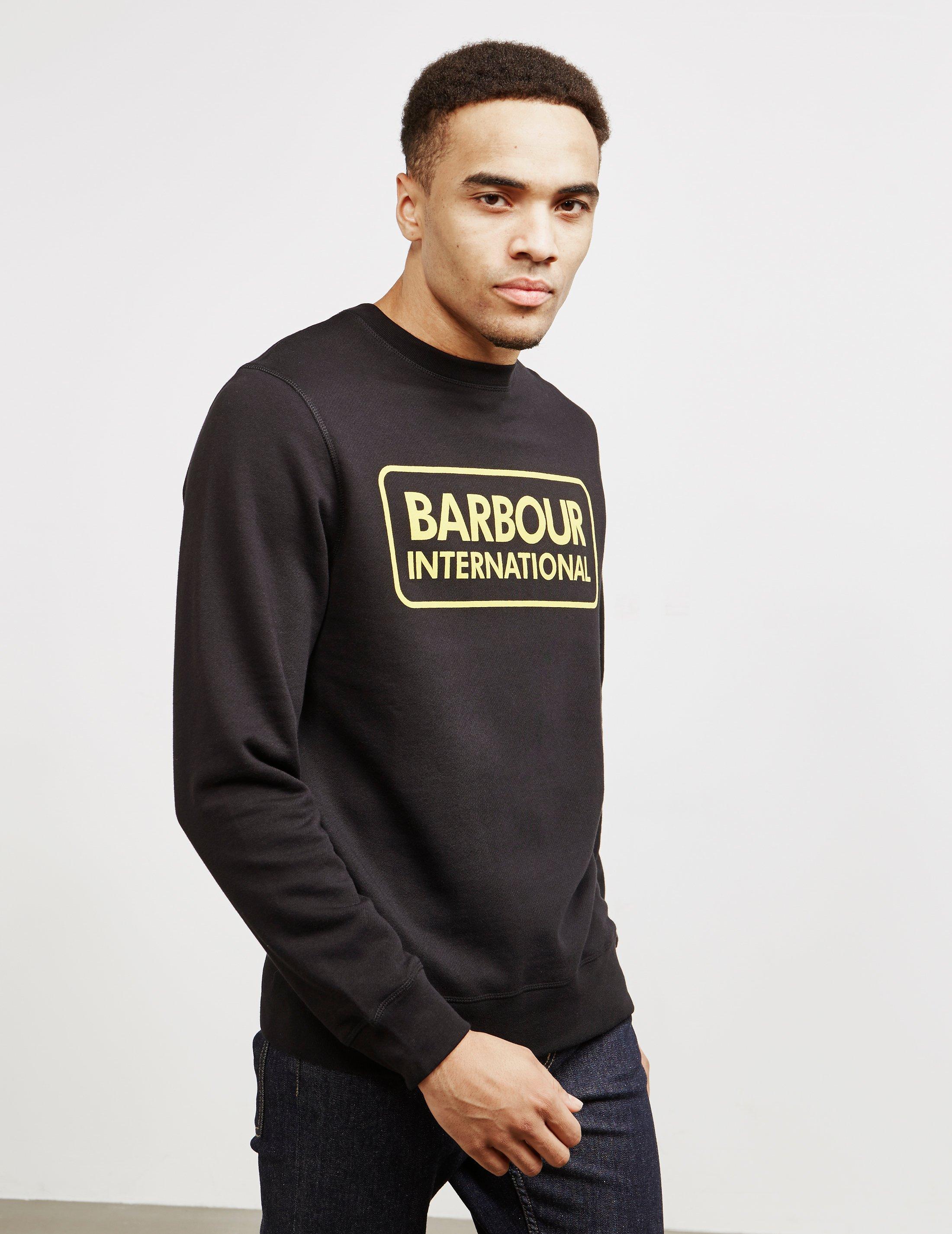 barbour international crew neck sweatshirt black