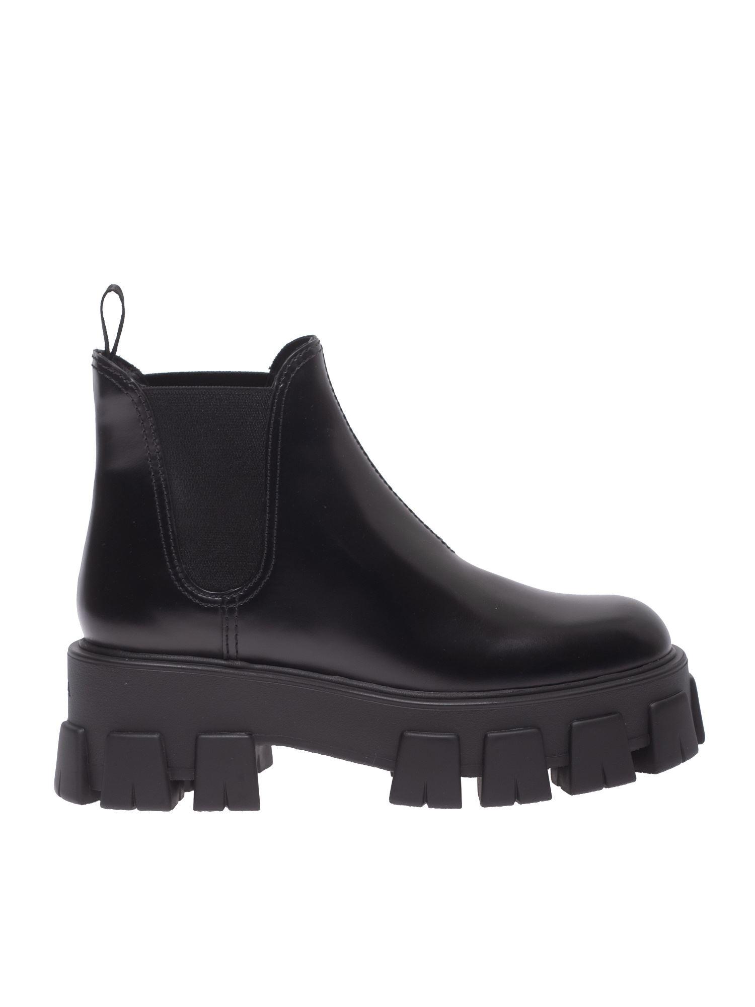 prada lug sole leather bootie