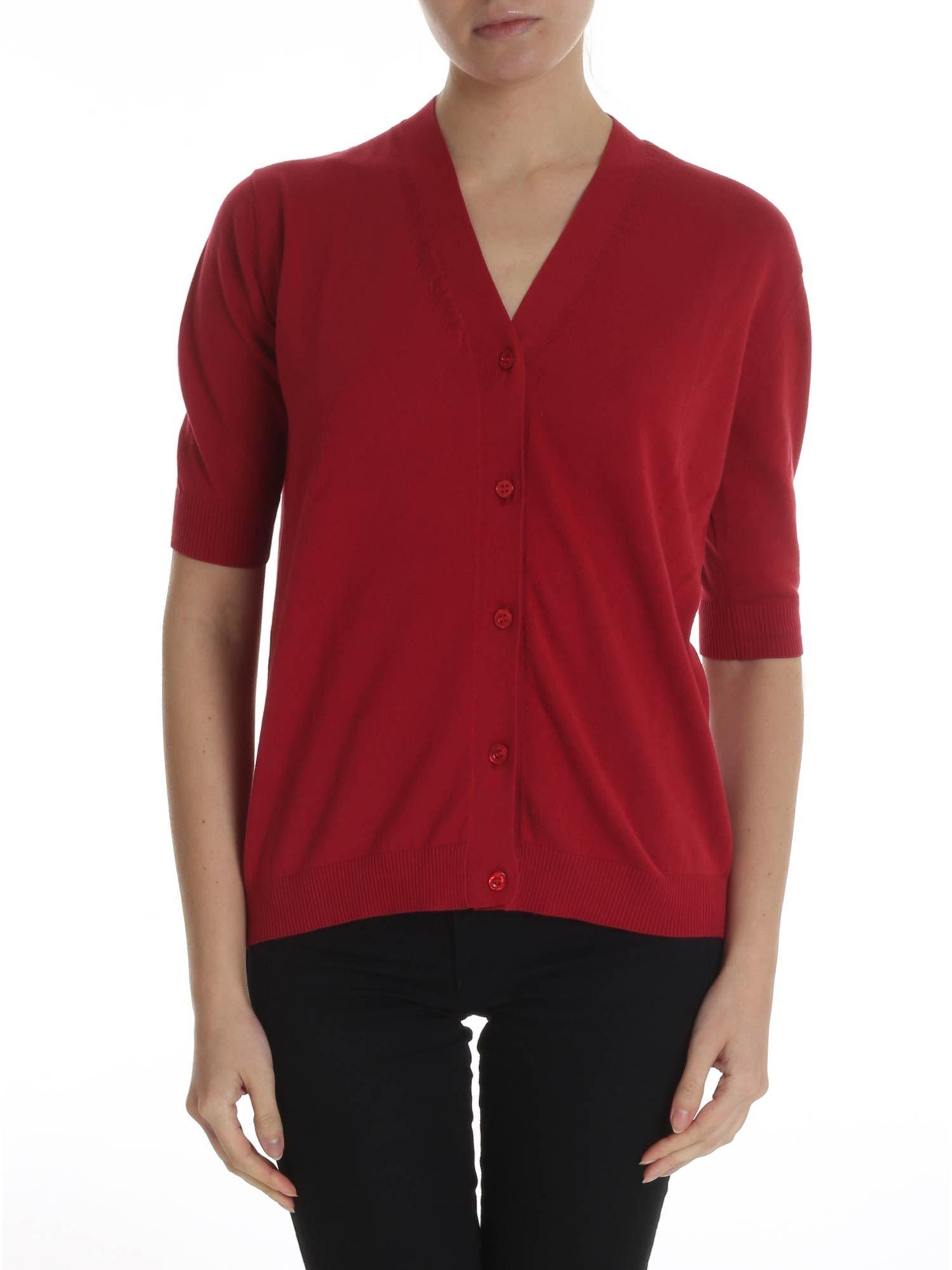 Lyst - Aspesi Red Short-sleeved Cardigan in Red