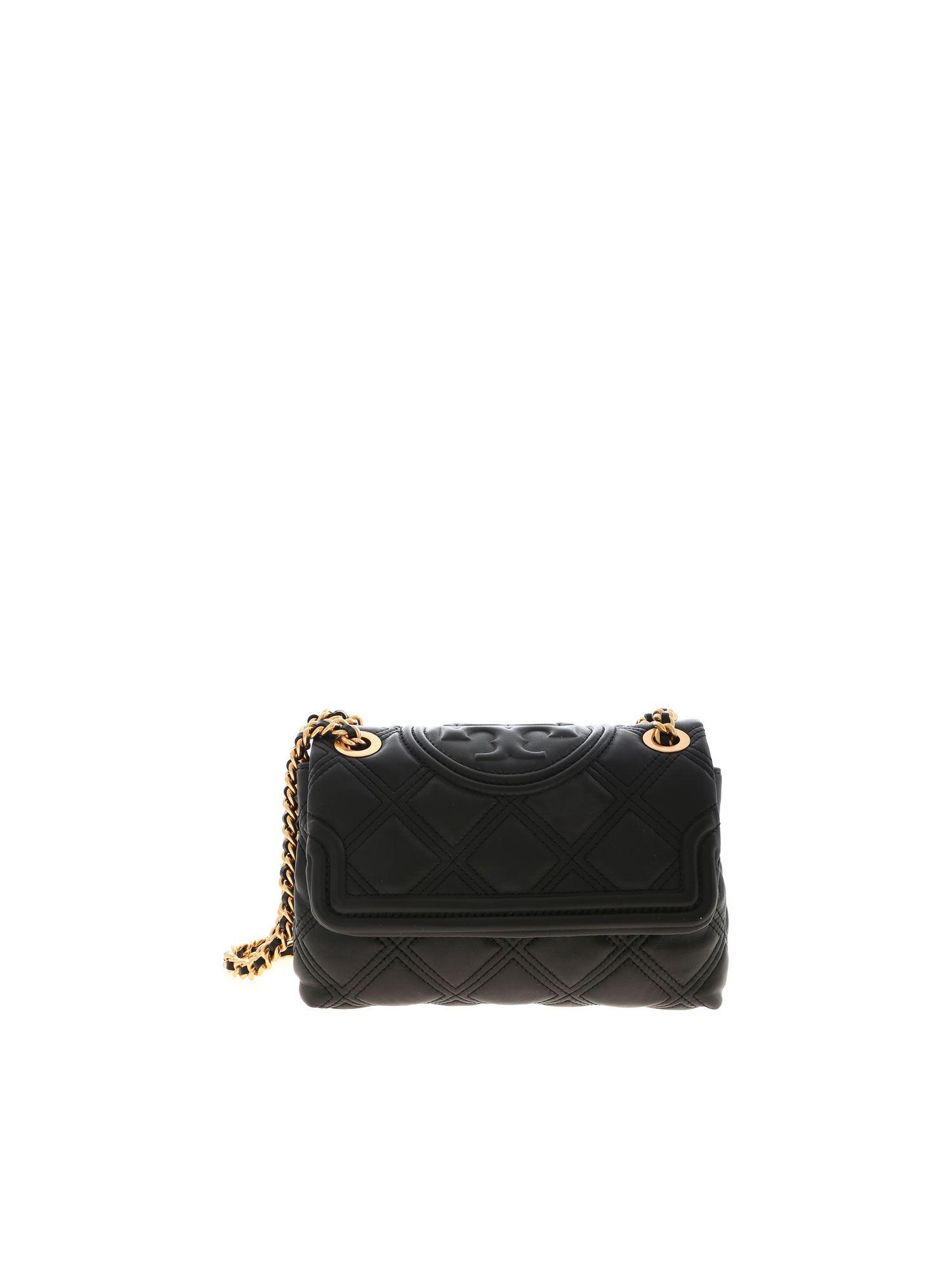 Tory Burch Leather Fleming Convertible Soft Small Bag In Black - Lyst