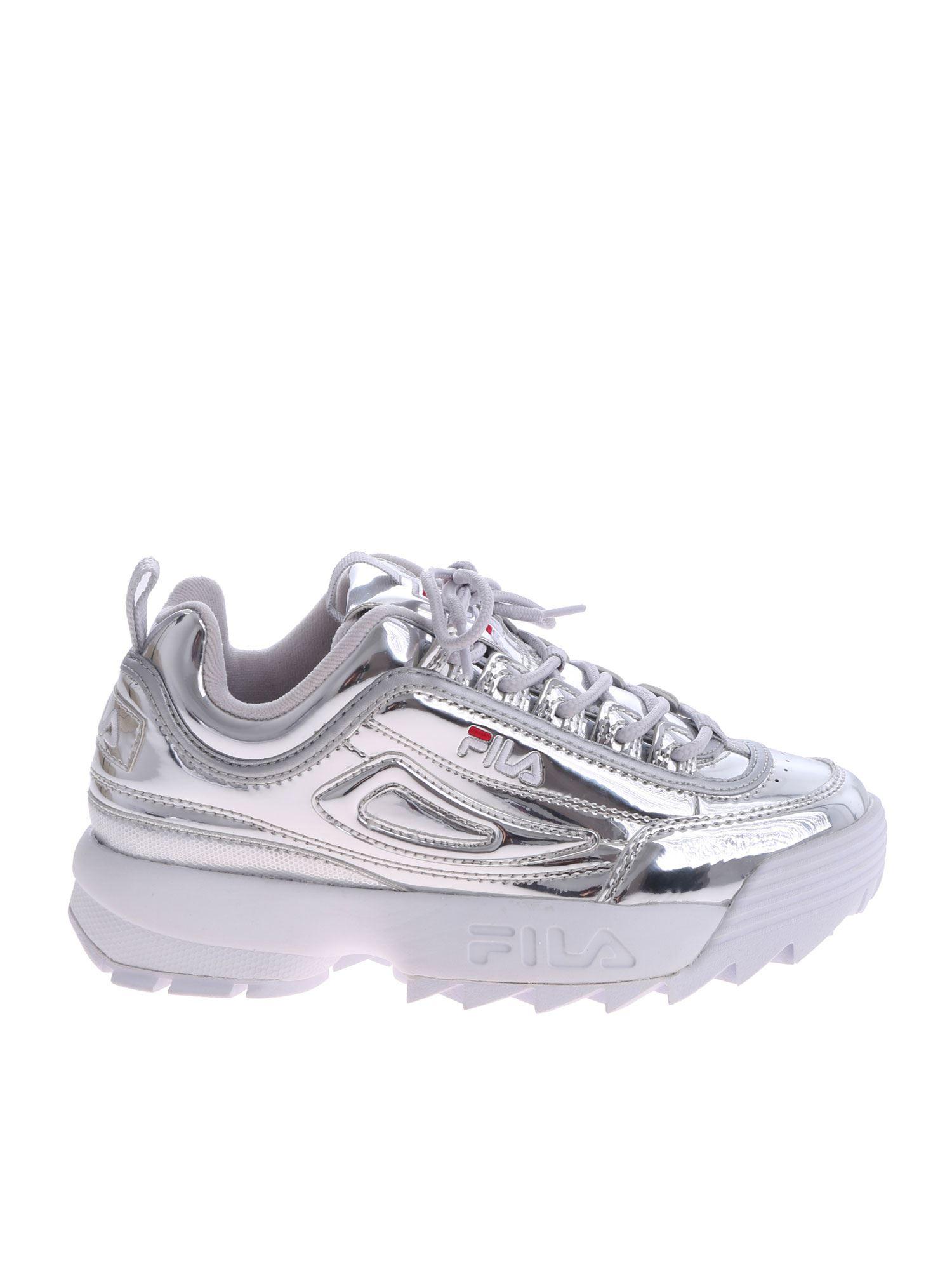 fila disruptor metallic silver