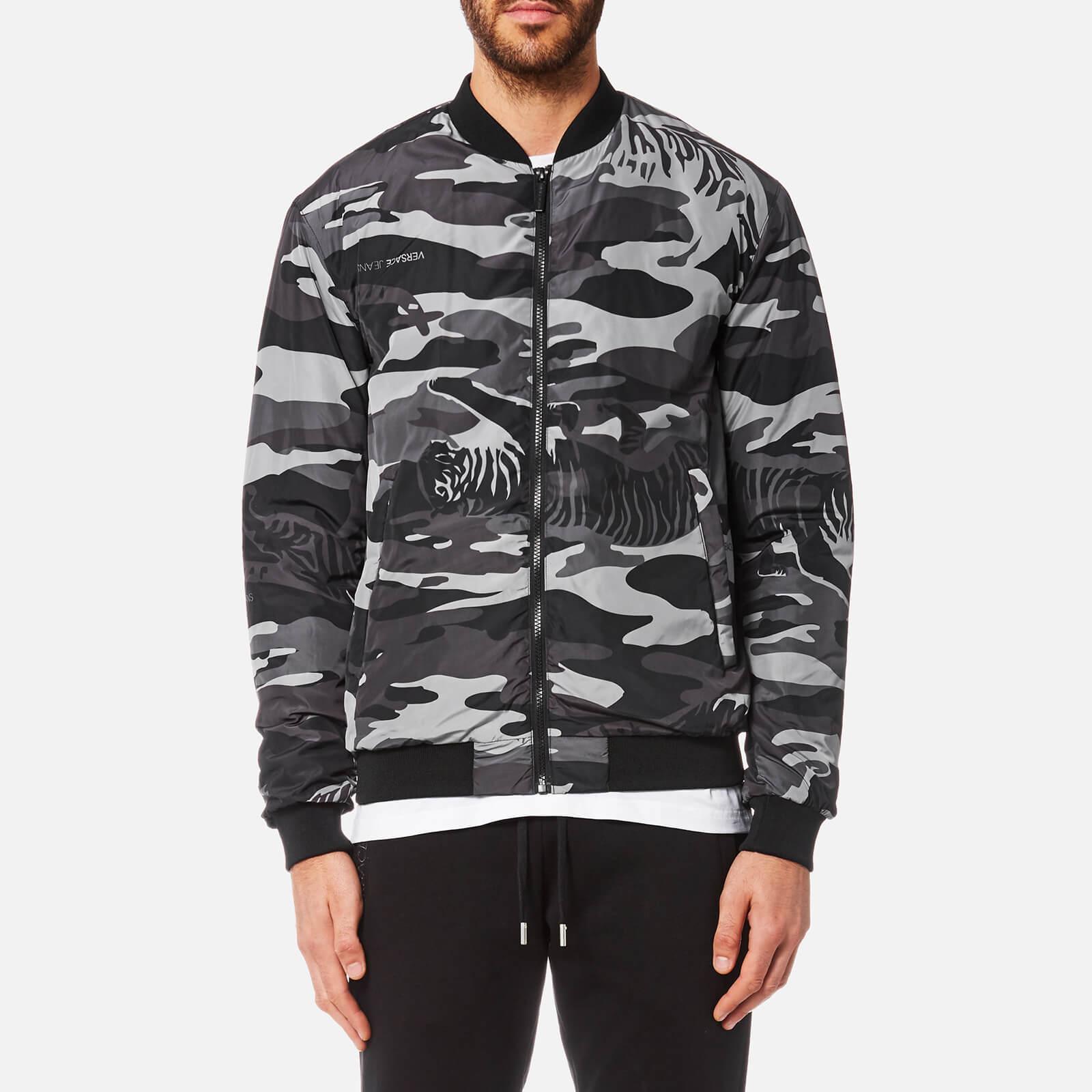 Lyst - Versace Jeans Camo Bomber Jacket in Gray for Men