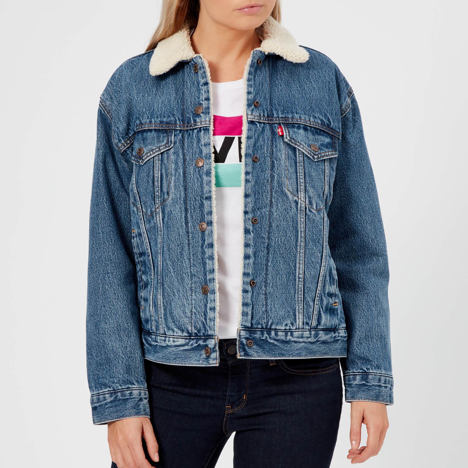 Lyst - Levi'S Ex-bf Sherpa Trucker Jacket in Blue - Save 14.09395973154362%