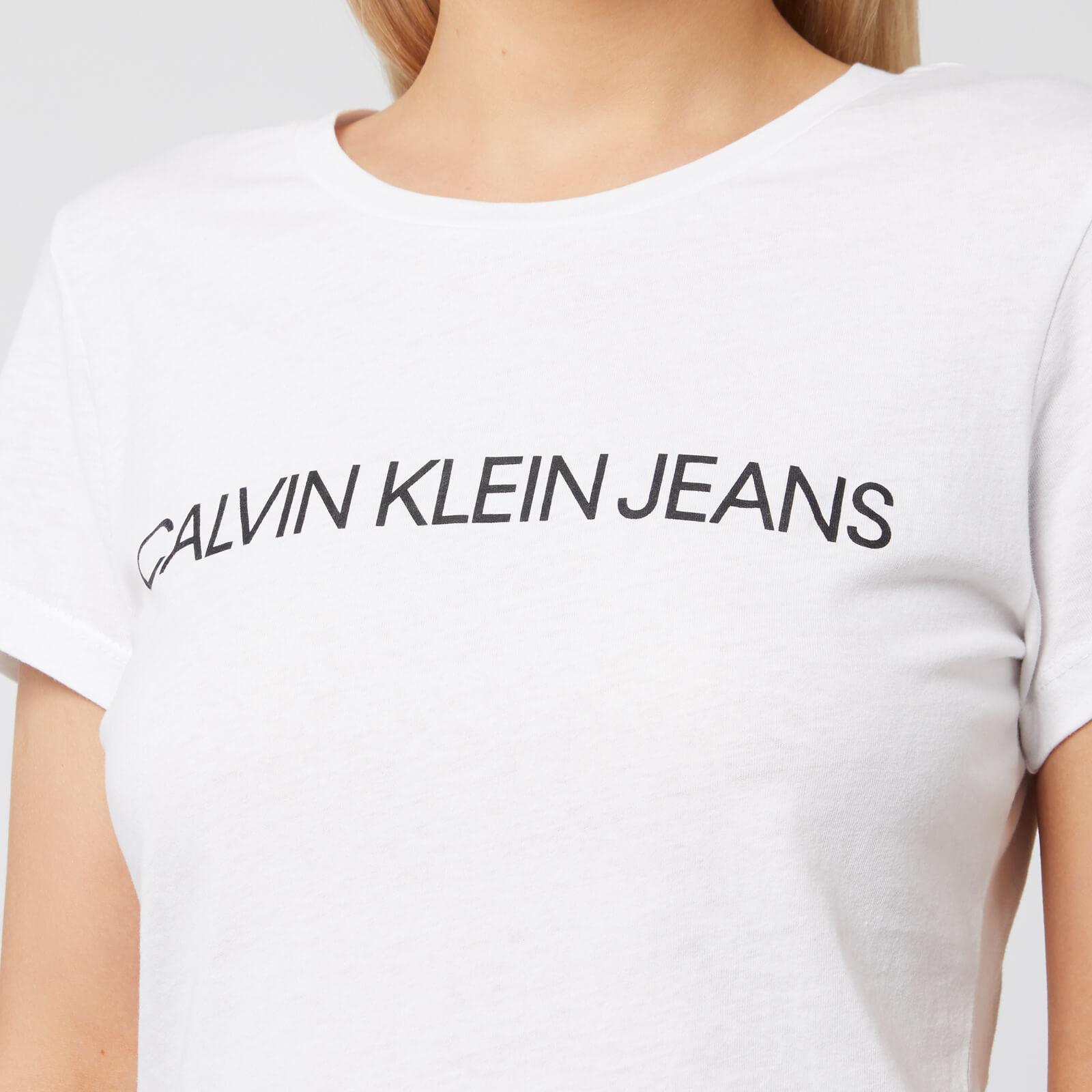 Calvin Klein Institutional Logo Slim Fit T Shirt In White Lyst